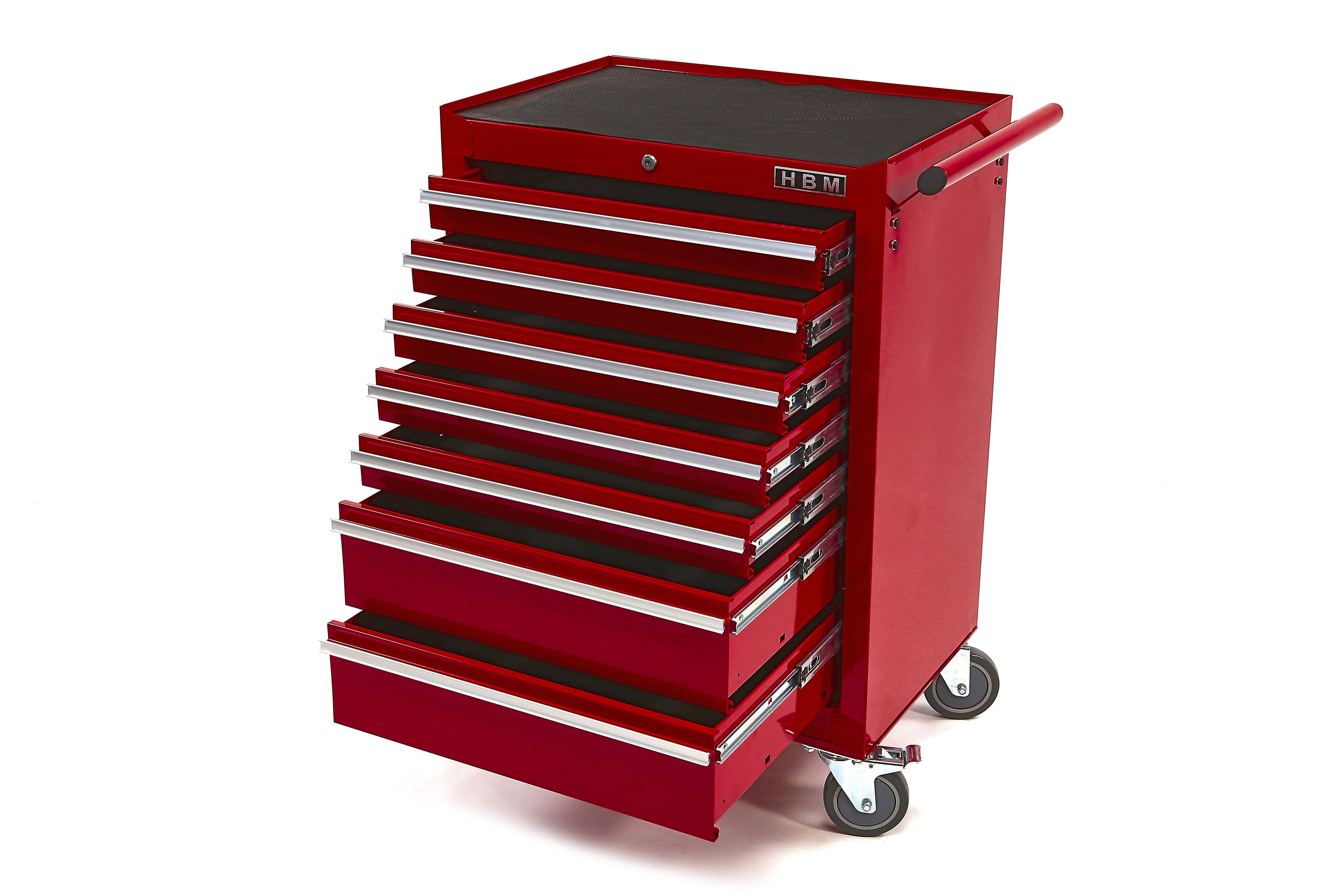 Carro de herramientas alto HBM con 7 cajones, 68 cm, rojo Image 2