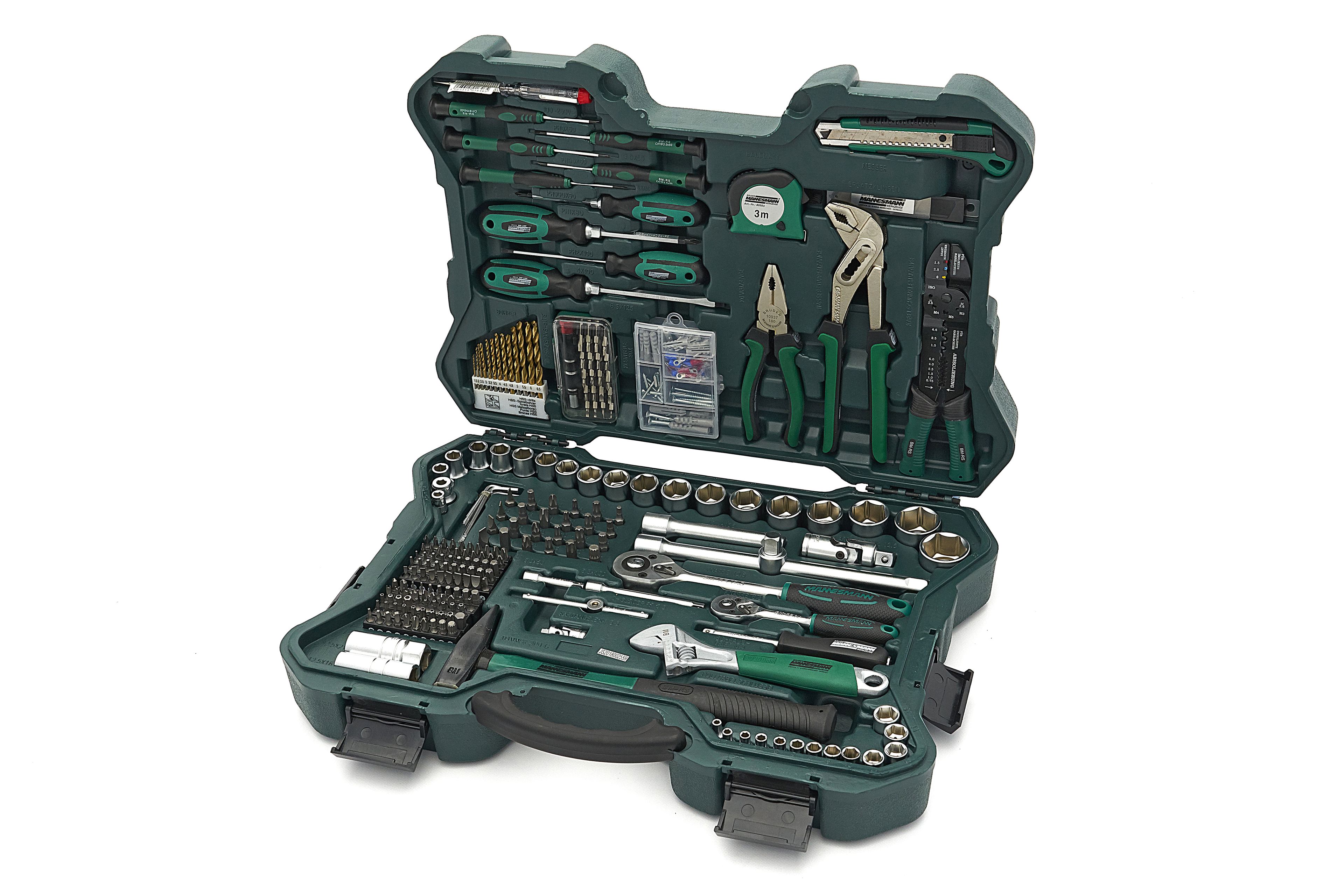 Mallette à outils professionnelle Mannesmann - Ensemble d'outils de 303 pièces
