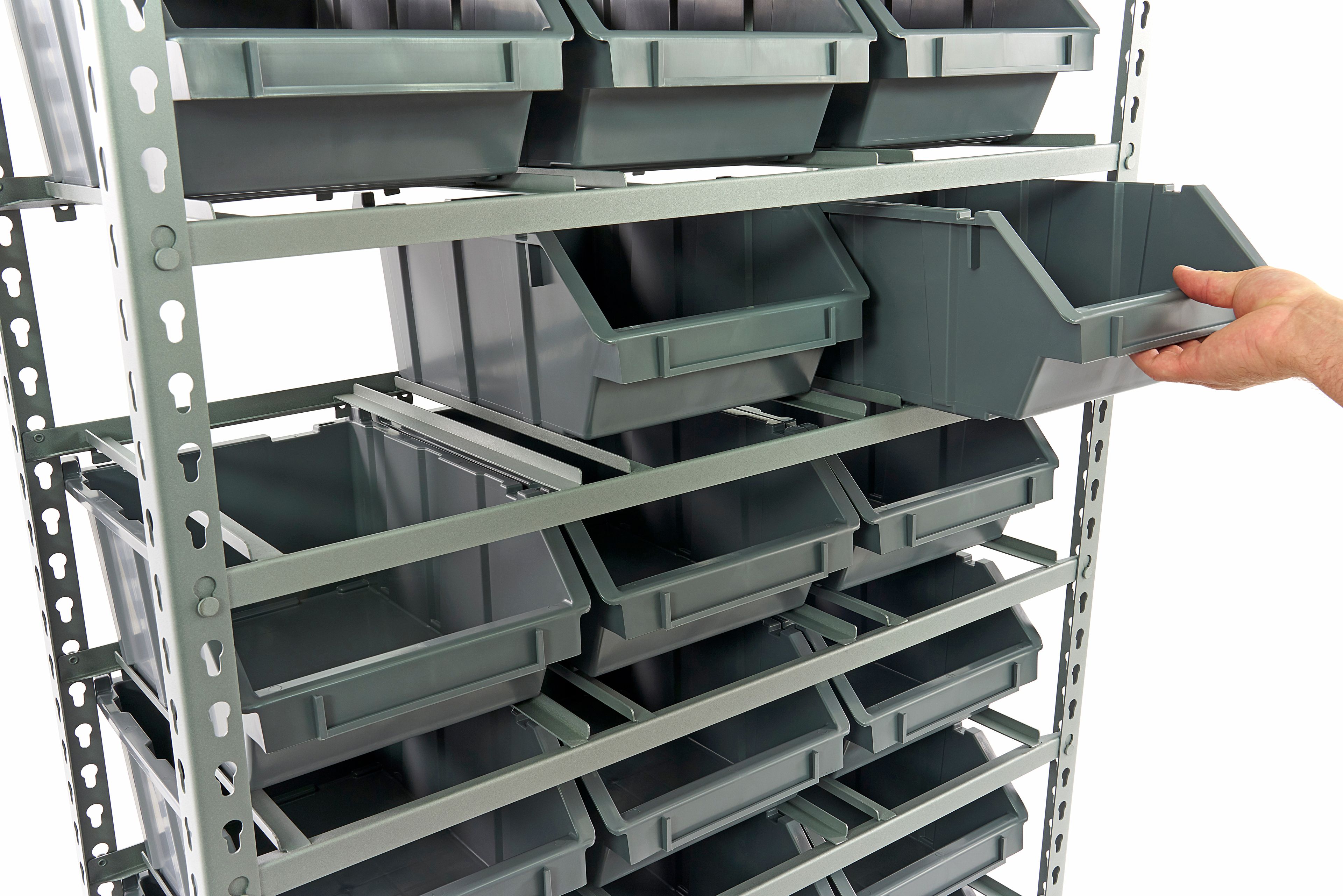 HBM Armario de contenedores, sistema de almacenamiento, estante con 24 cajas de almacenamiento Image 10