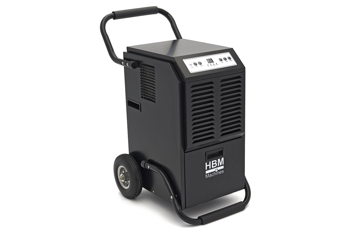HBM secador de obra profesional, deshumidificador, captador de humedad 50 litros, 650 Watt
