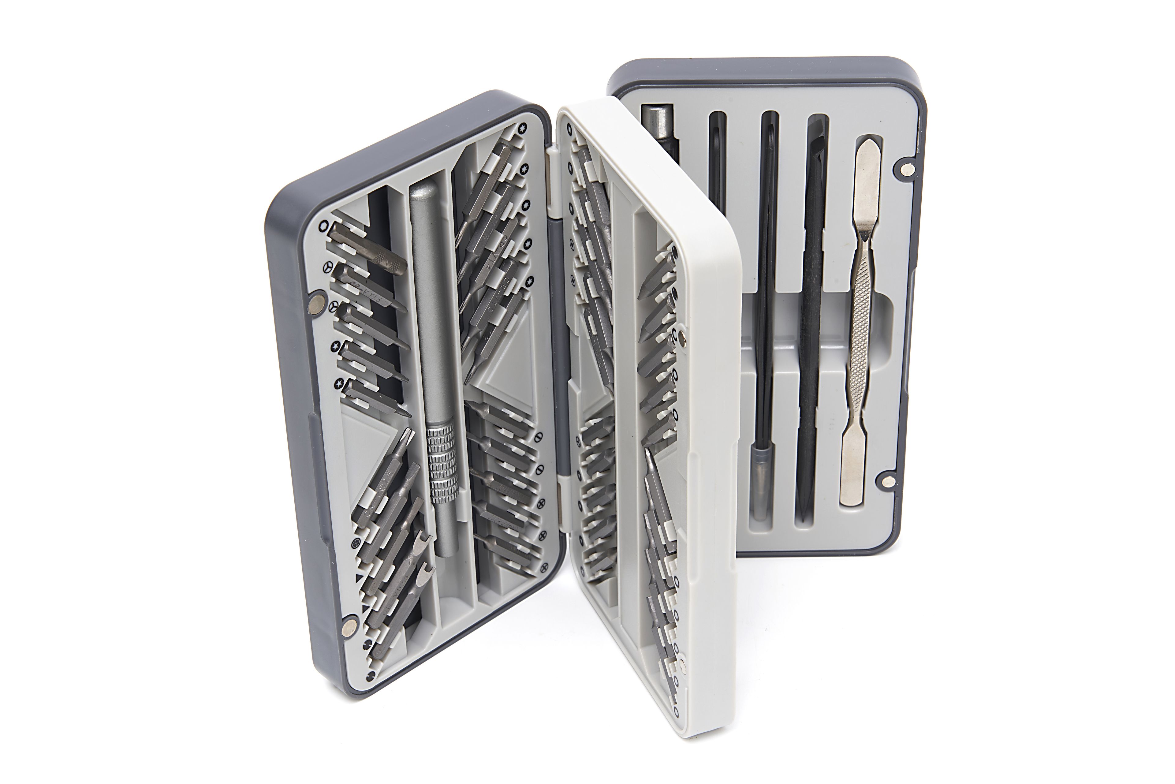 HBM 66 Pezzi Cacciavite di Precisione, Set di Punte con Prolungamento Flessibile, 2 Pinzette e 2 Spatole Universali