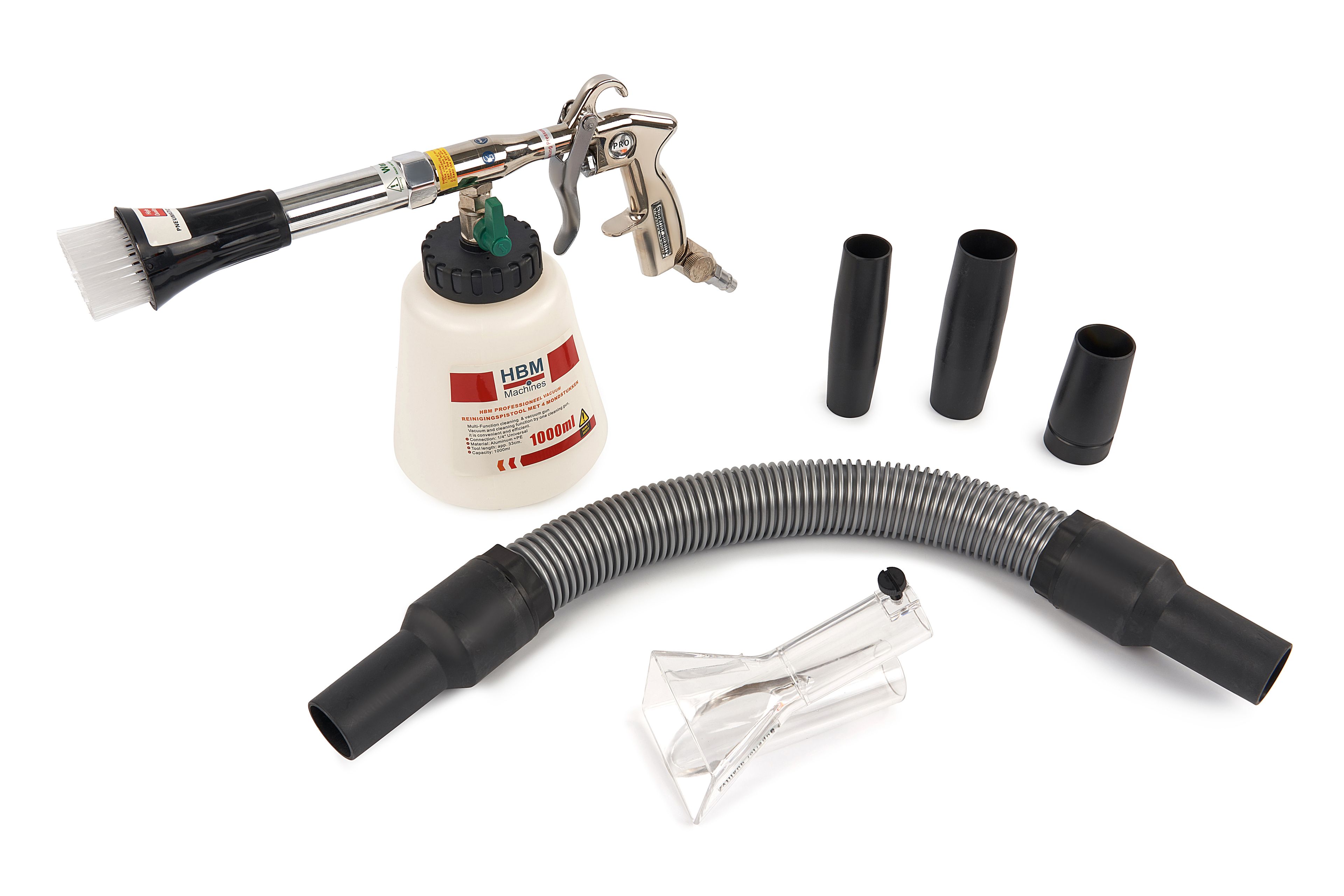 Pistola de limpieza a vacío profesional HBM con 5 boquillas Image 2
