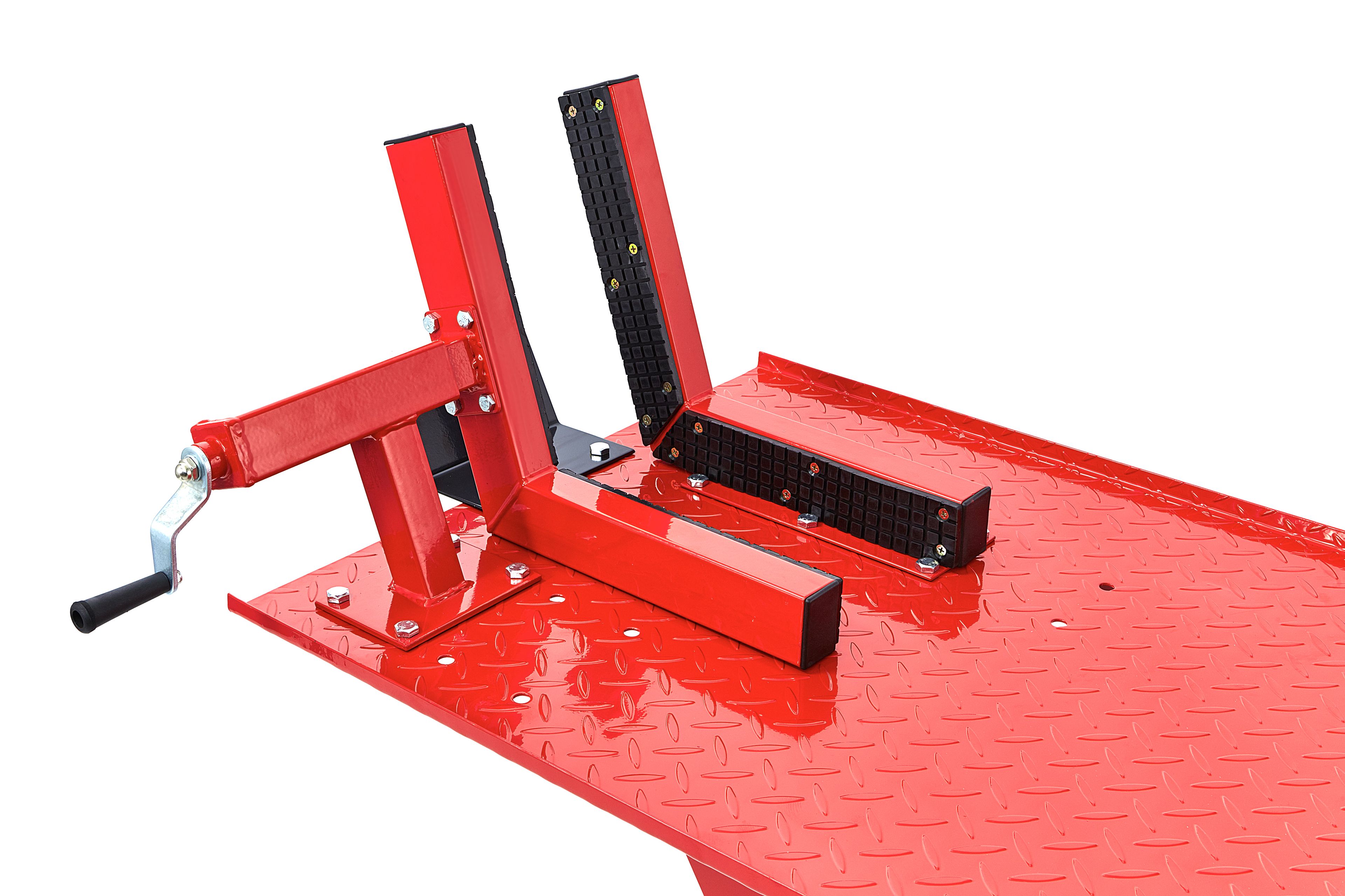 HBM 450 kg Mesa elevadora de motocicleta hidráulica con abrazadera de rueda delantera de lujo - rojo Image 7