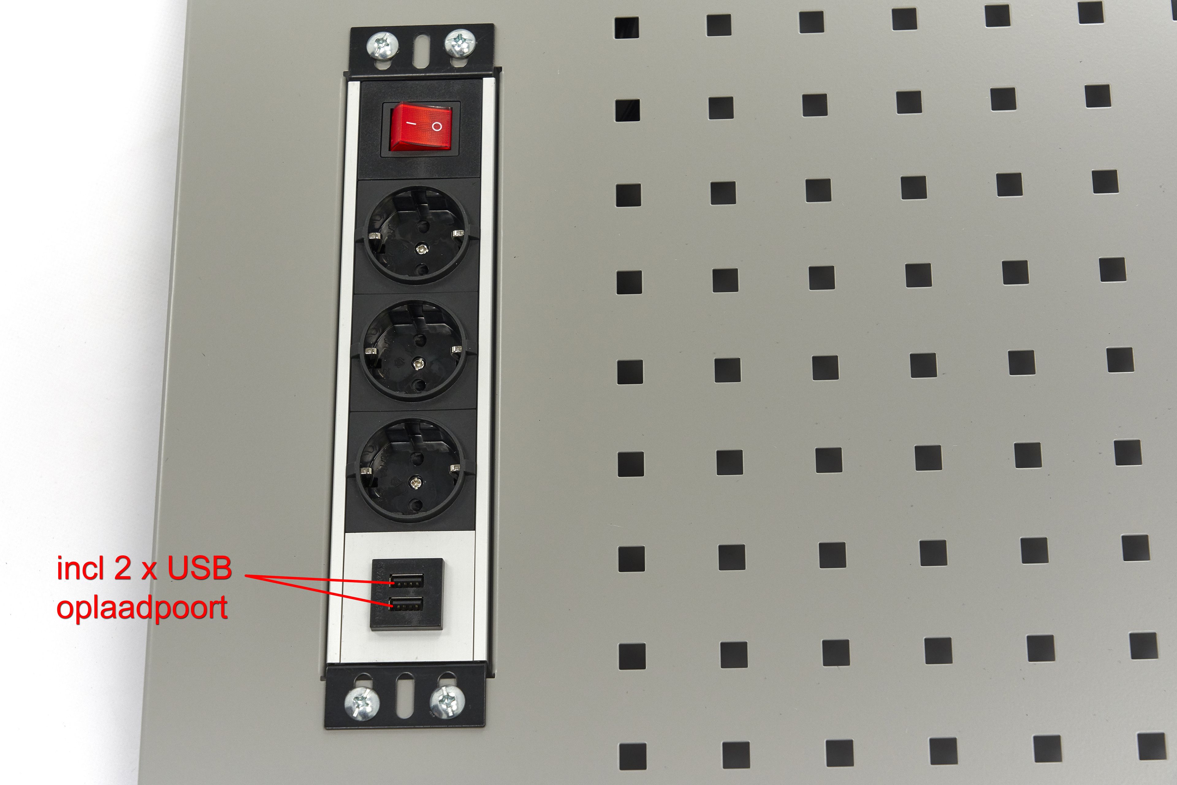 HBM-Werkzeugwand / Lochwand 105 x 61 cm inklusive Steckdose für Werkstattausrüstung Image 8