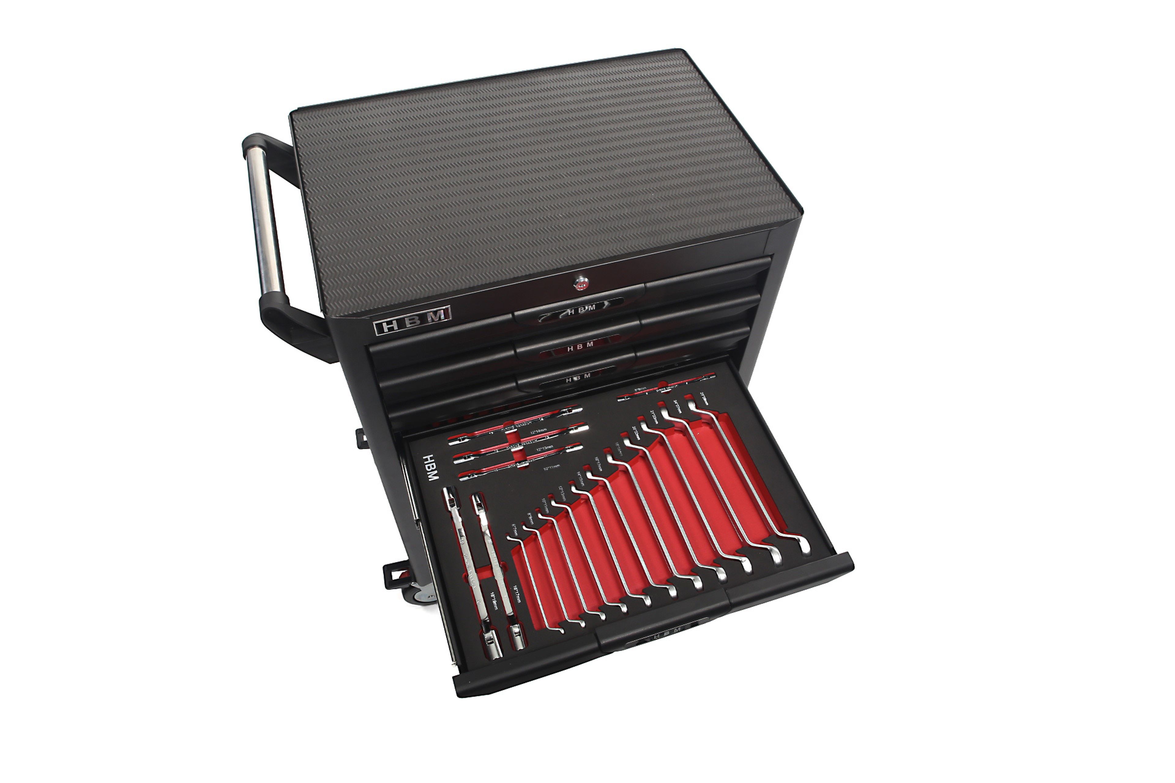 HBM deluxe gevulde gereedschapswagen, 283 delig, zwart Image 8