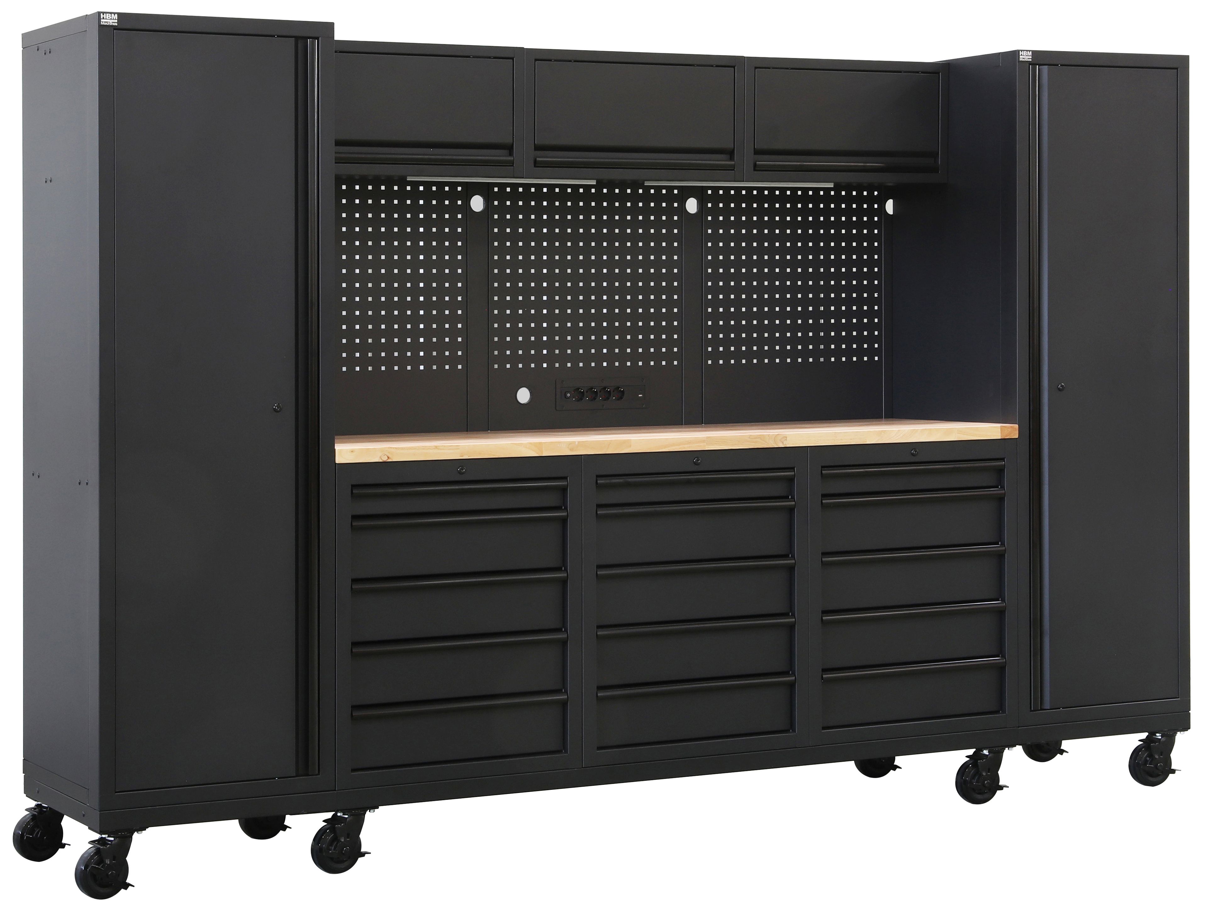 HBM sistema da officina mobile, 12 pezzi, nero Image 4