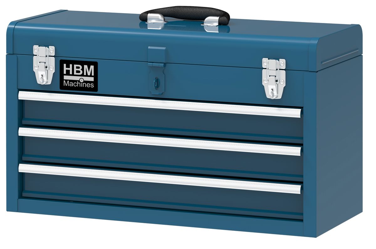 Caja de herramientas HBM con 3 cajones, azul
