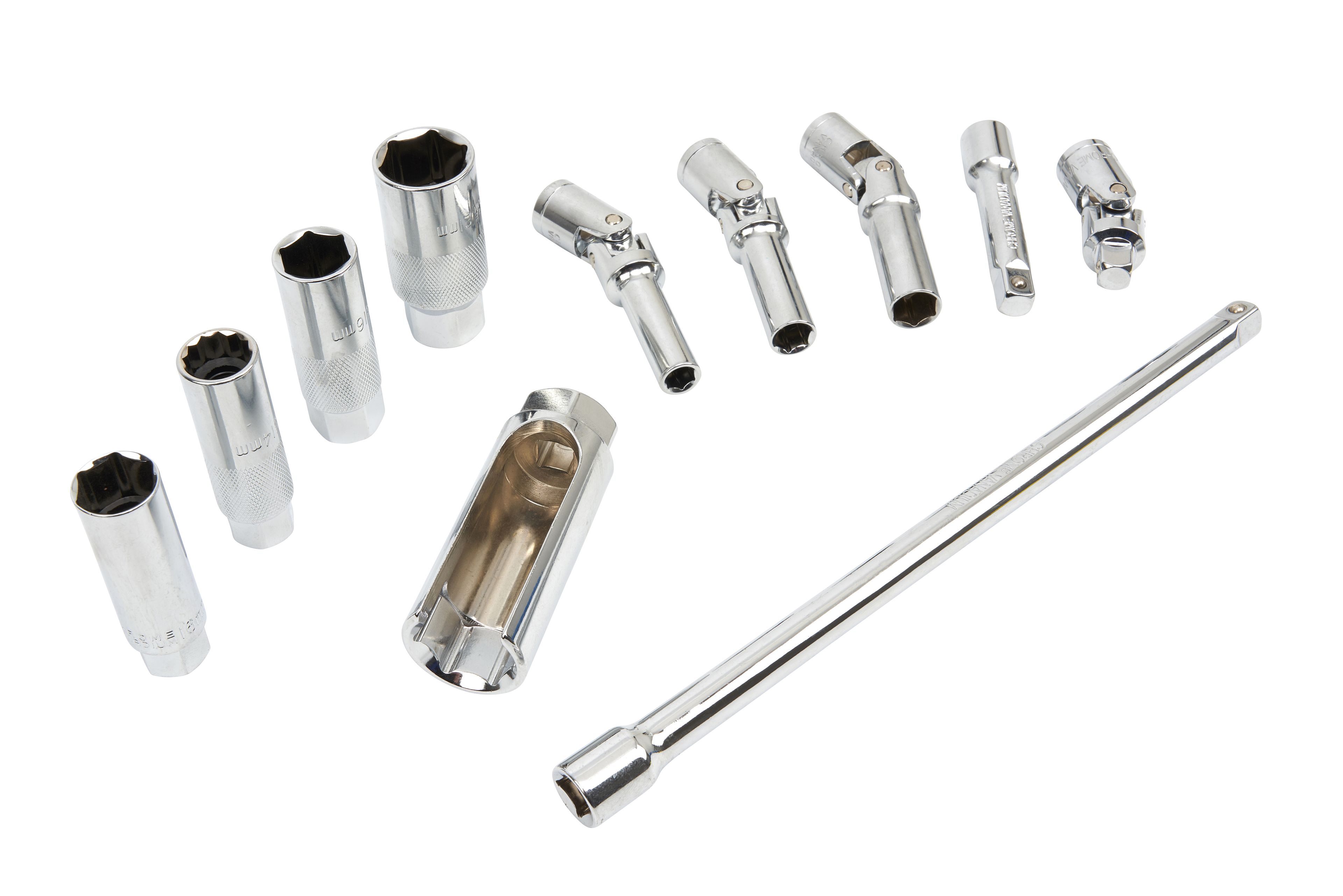 HBM Jeu de douilles de bougies 11 pièces avec découpe 3/8 inch Image 4