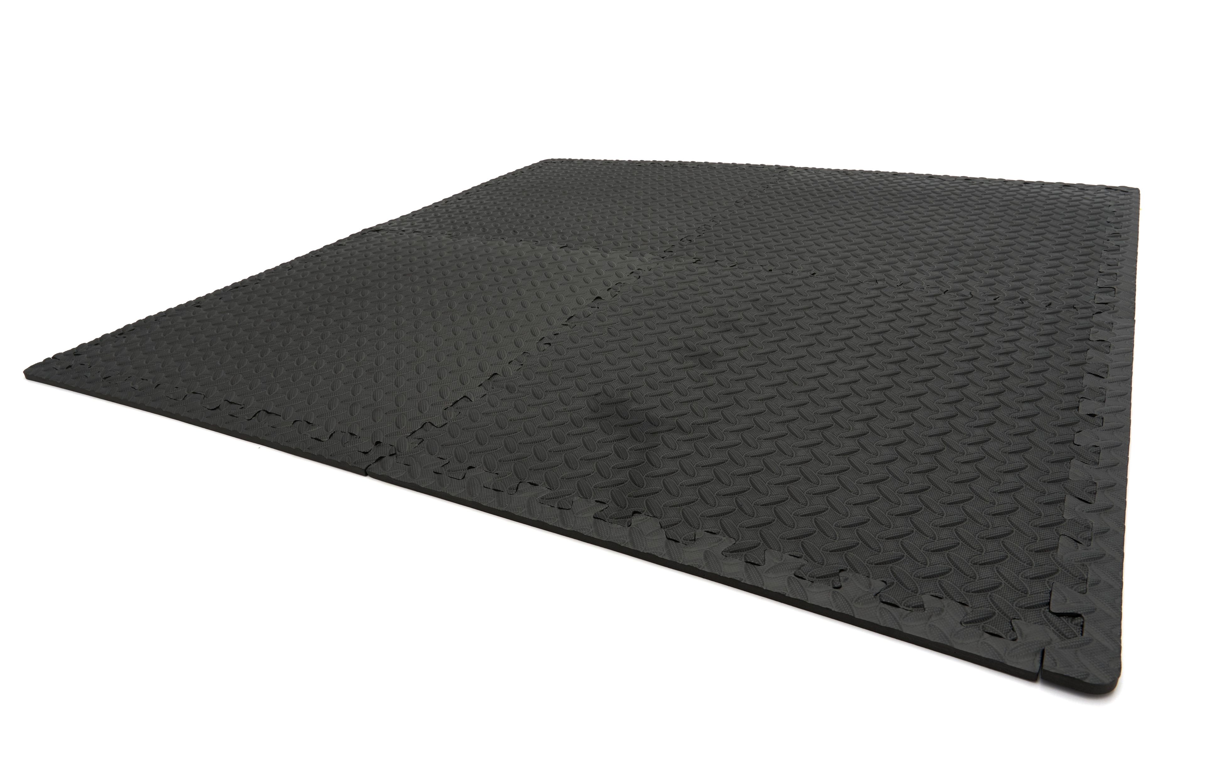 HBM Set di piastrelle per pavimenti EVA per la protezione del pavimento 4 pezzi, nero Image 3