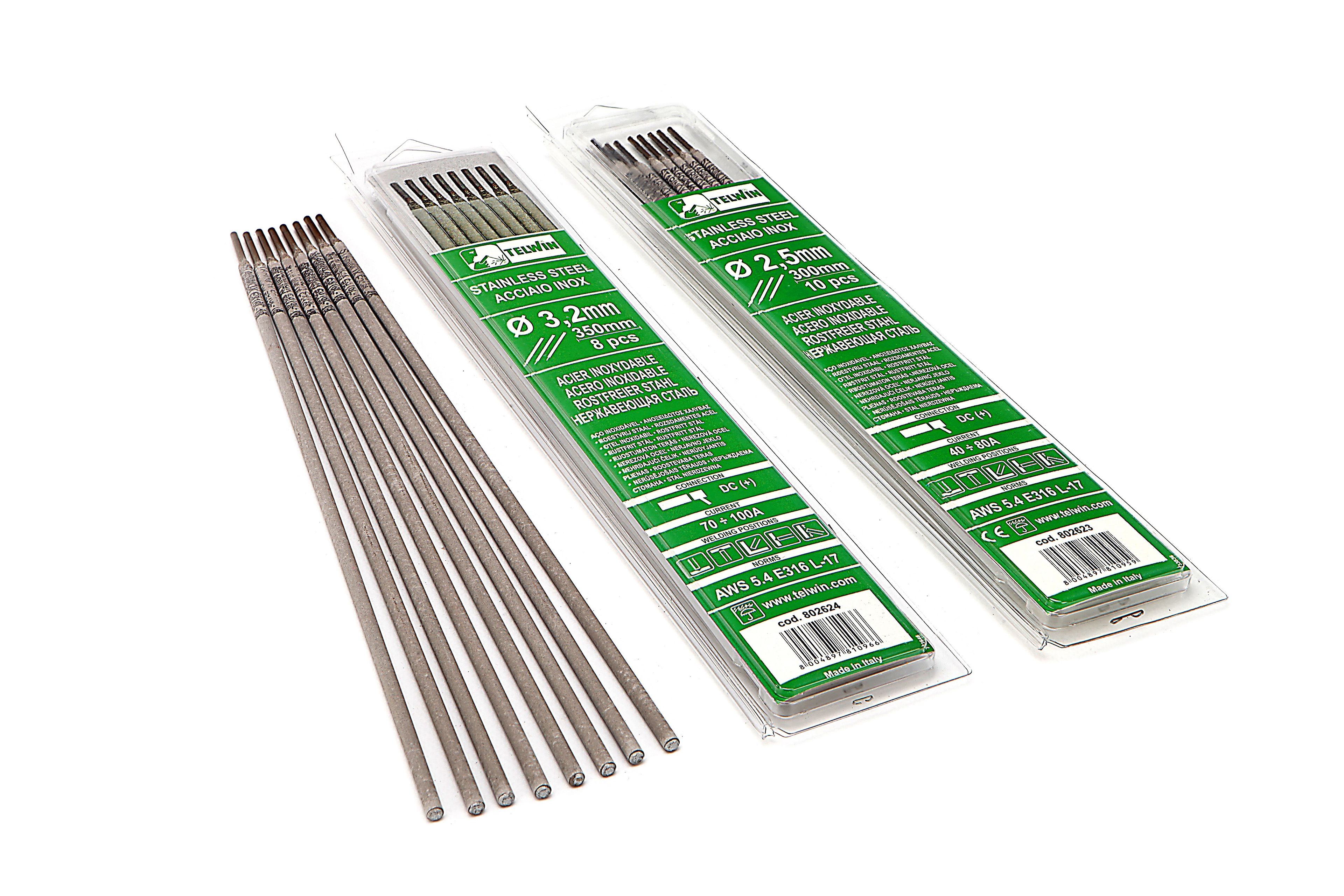 Telwin Rutil-Schweißelektroden für rostfreien Stahl Ø 2,5 x 300 mm 10 Stück