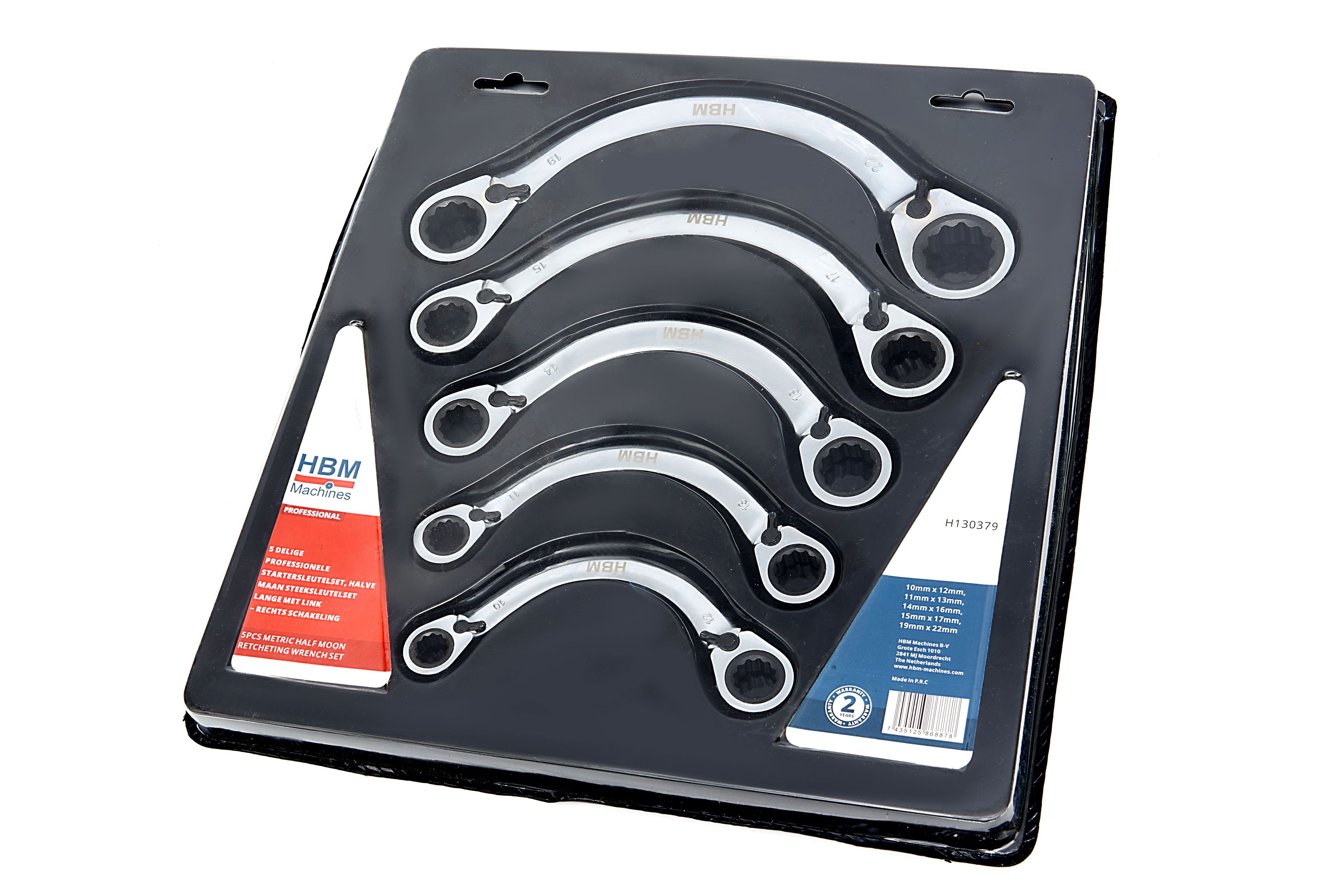 HBM Ringschlüssel Halbmond, Halbmondringratschensatz 5-teilig Image 9