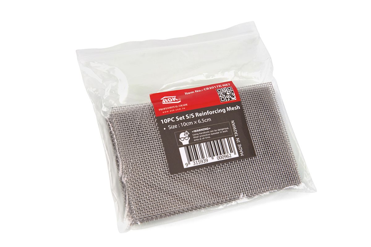 AOK-Verstärkungsgaze, geeignet zum Kunststoffschweißen, 10 Stück 10 x 6,5 cm für das AOK-Professional Kunststoff, Kunststoffschweißgerät