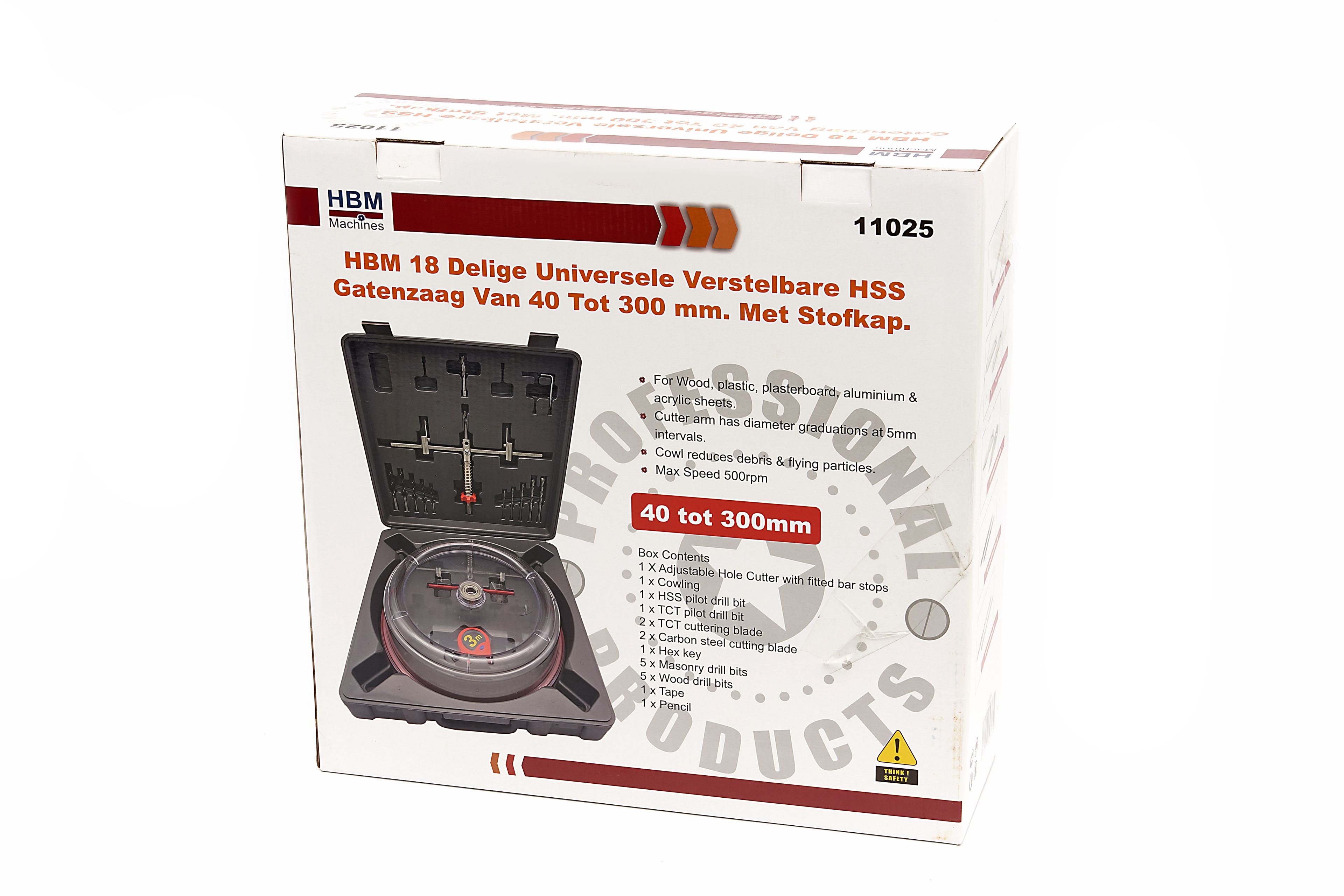 Seghettatrice universale HBM 18 pezzi HSS regolabile da 40 a 300 mm. Con cappuccio antipolvere. Image 9