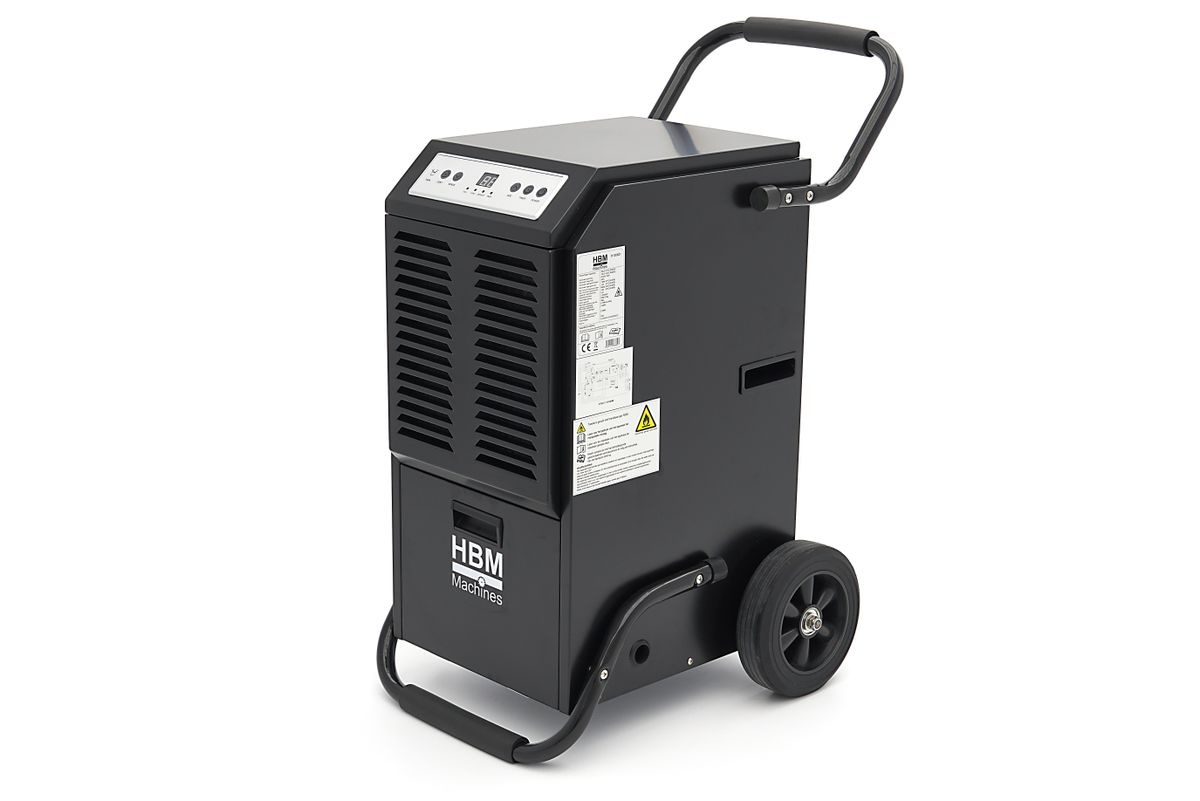 HBM deshumidificador de obra profesional, deshumidificador de aire, captador de humedad 70 litros, 860 Watt
