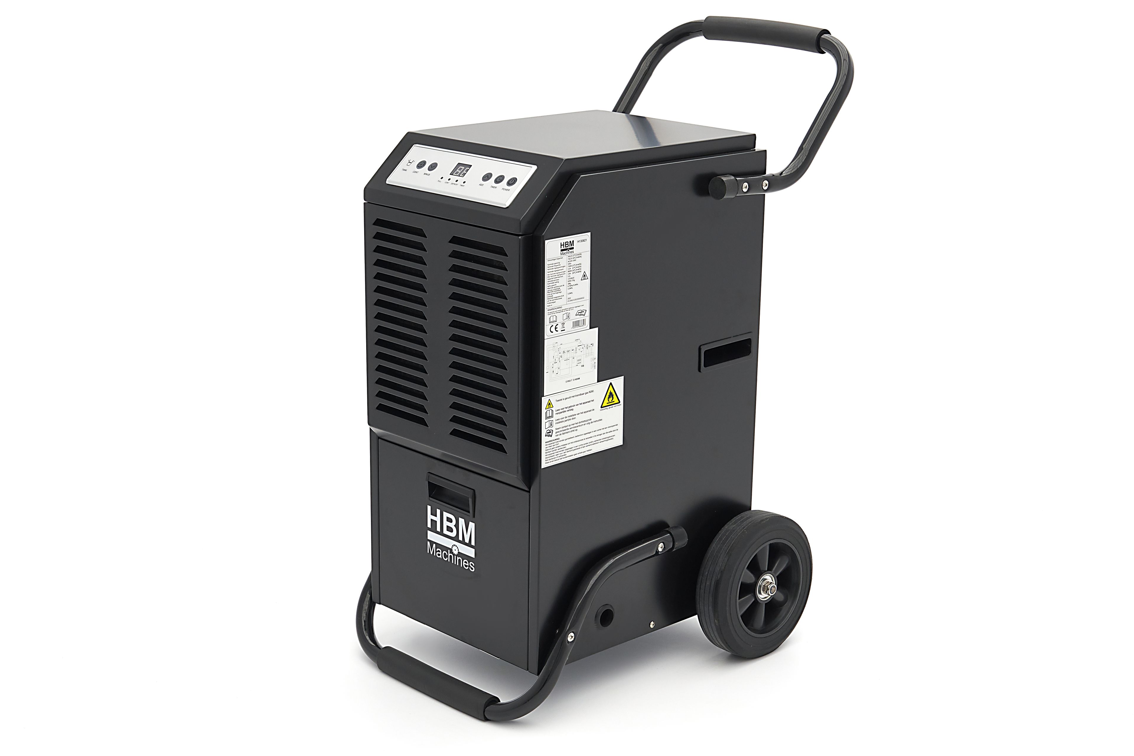 HBM professionele bouwdroger, luchtontvochtiger, vochtvanger 70 Liter, 860 Watt