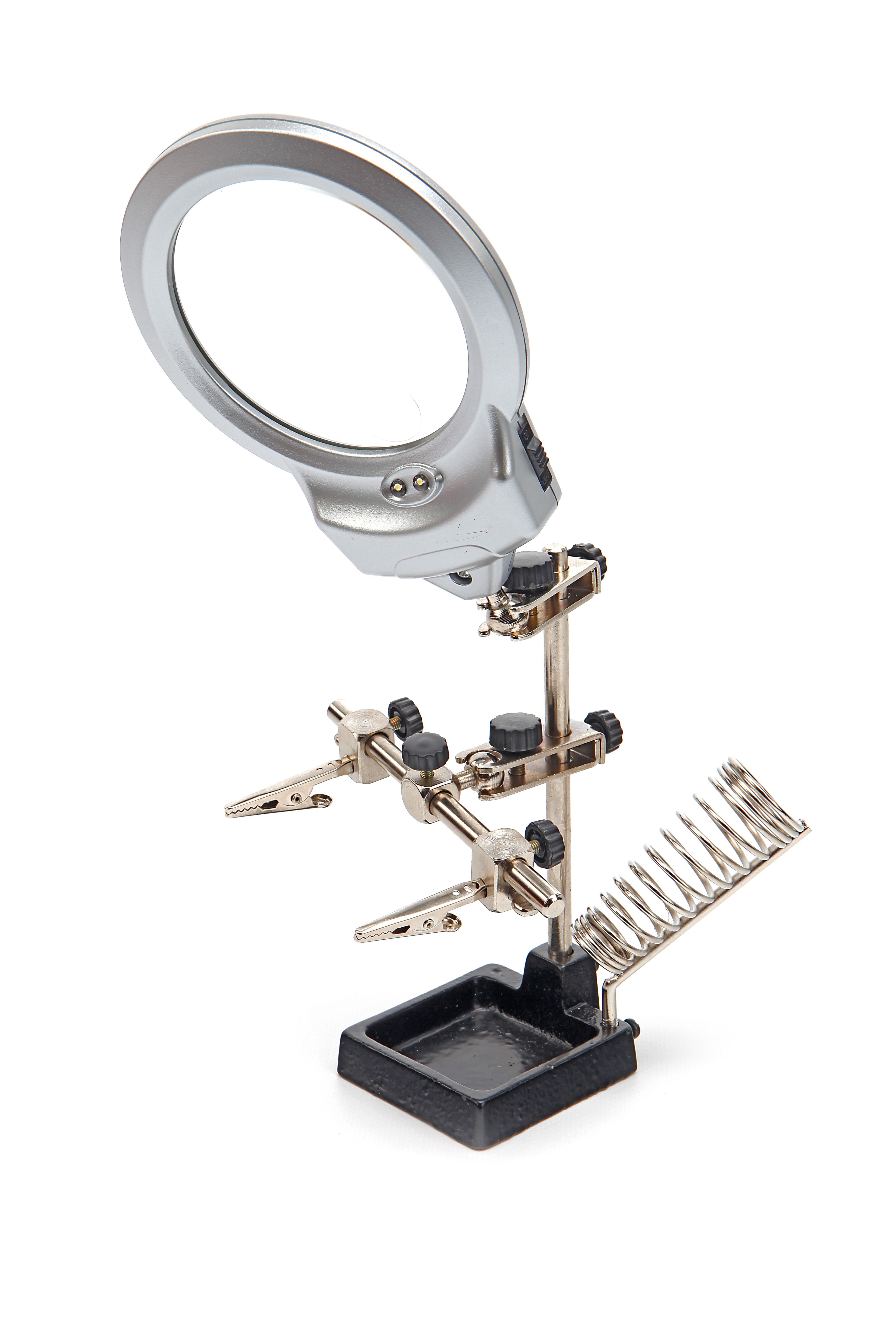 HBM troisième main avec lampe loupe LED