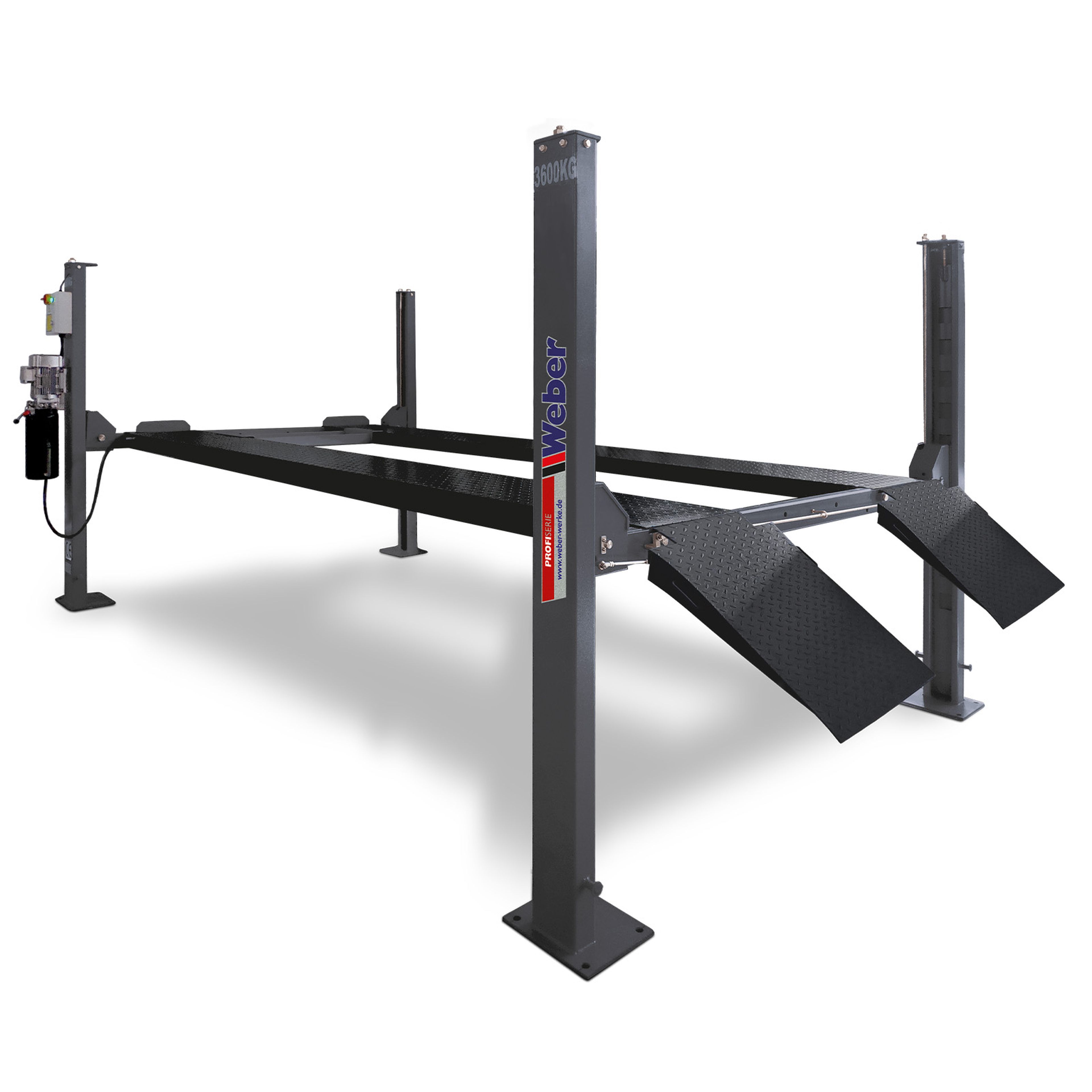 Weber mobiele 4 koloms parkeerhefbrug, profi serie autolift 3.6