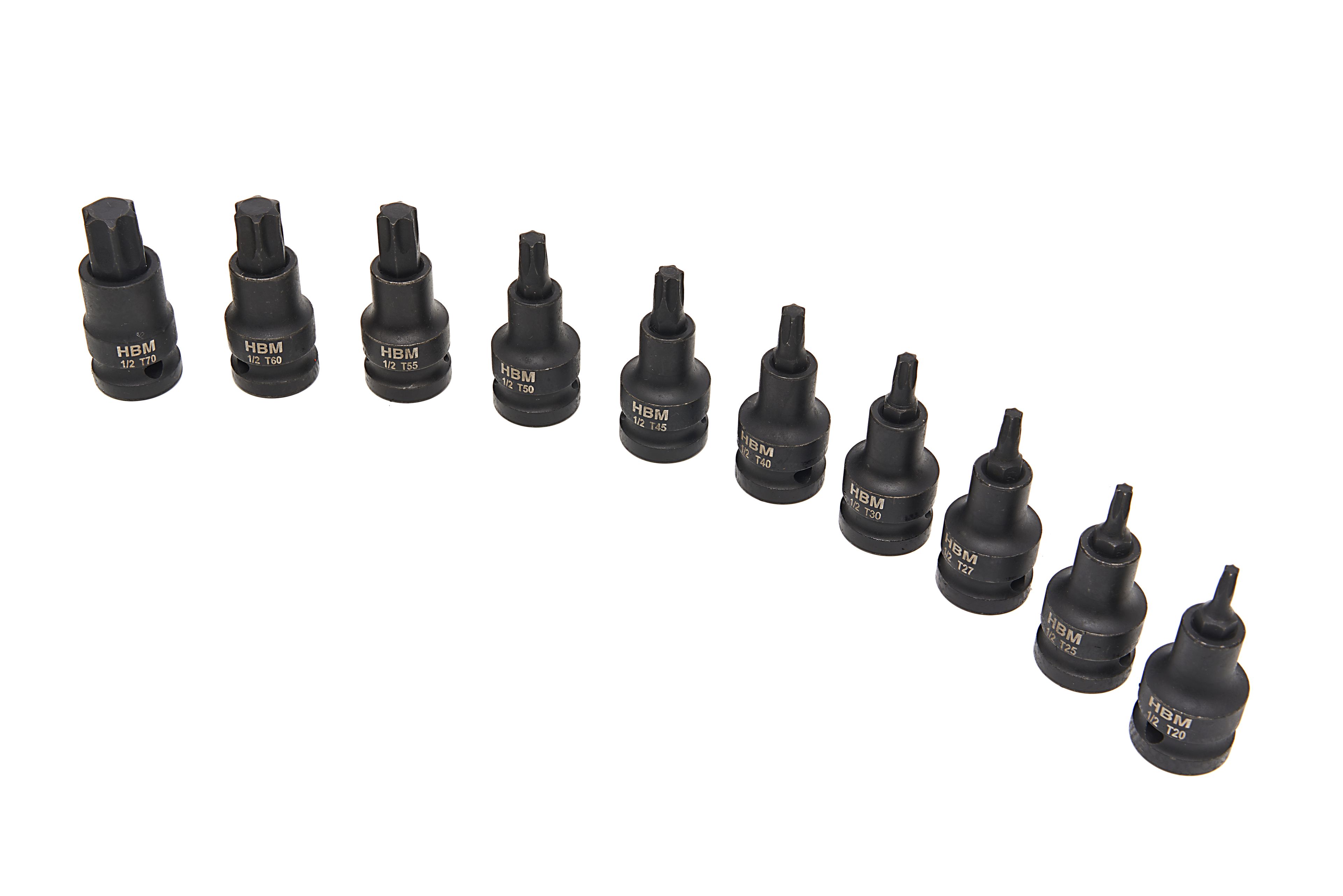 HBM 10 pièces professionnelles 1/2 inch Power Nuts Set Torx T20-T70 Image 2