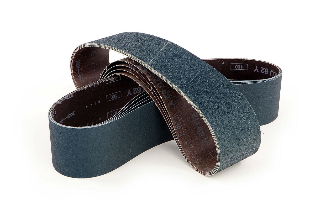 Cinta de lija de zirconio HBM 75 x 1180 mm Azul