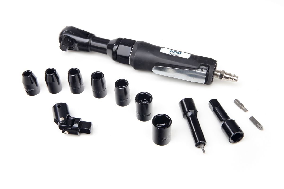 HBM 17-teiliger 1/2 inch Druckluft-Ratschenschraubersatz