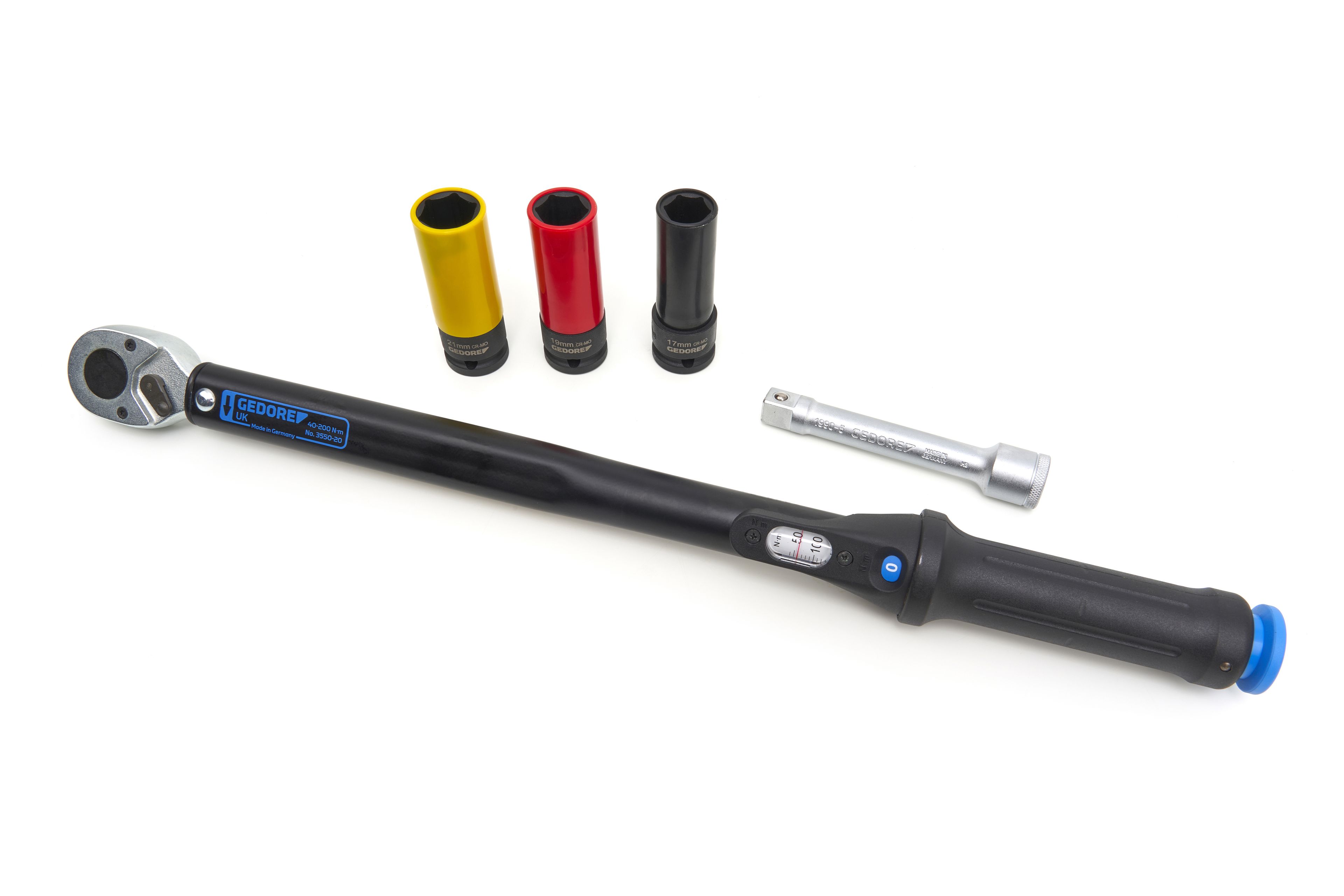 Gedore 3550 UK LS4 5 Delige Omschakelbare Momentsleutelset - 1/2 inch Opname, 40 - 220 Nm