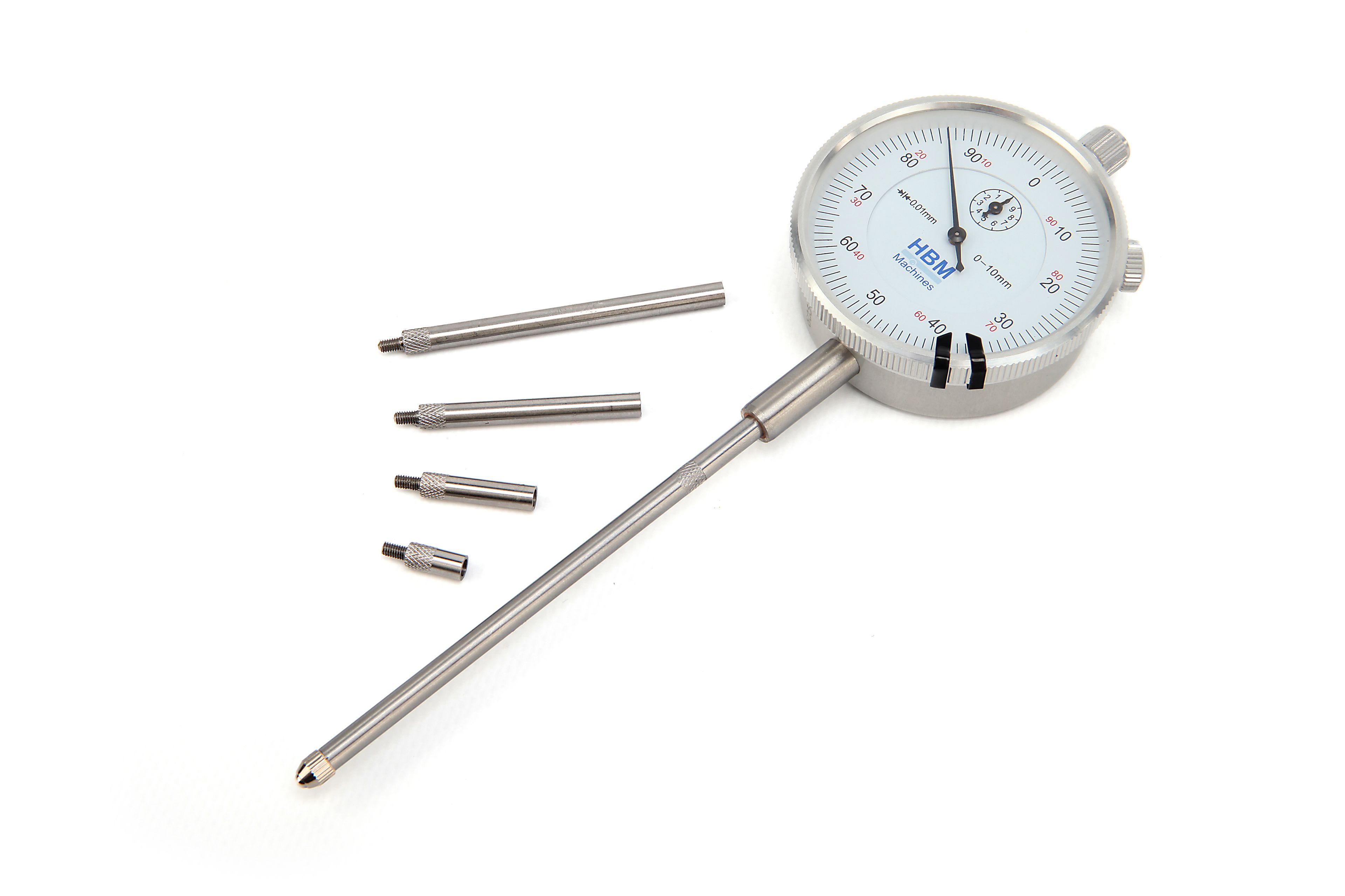 HBM 0,01 mm Course 10 mm Comparateur analogique avec 5 broches d'extension Image 2