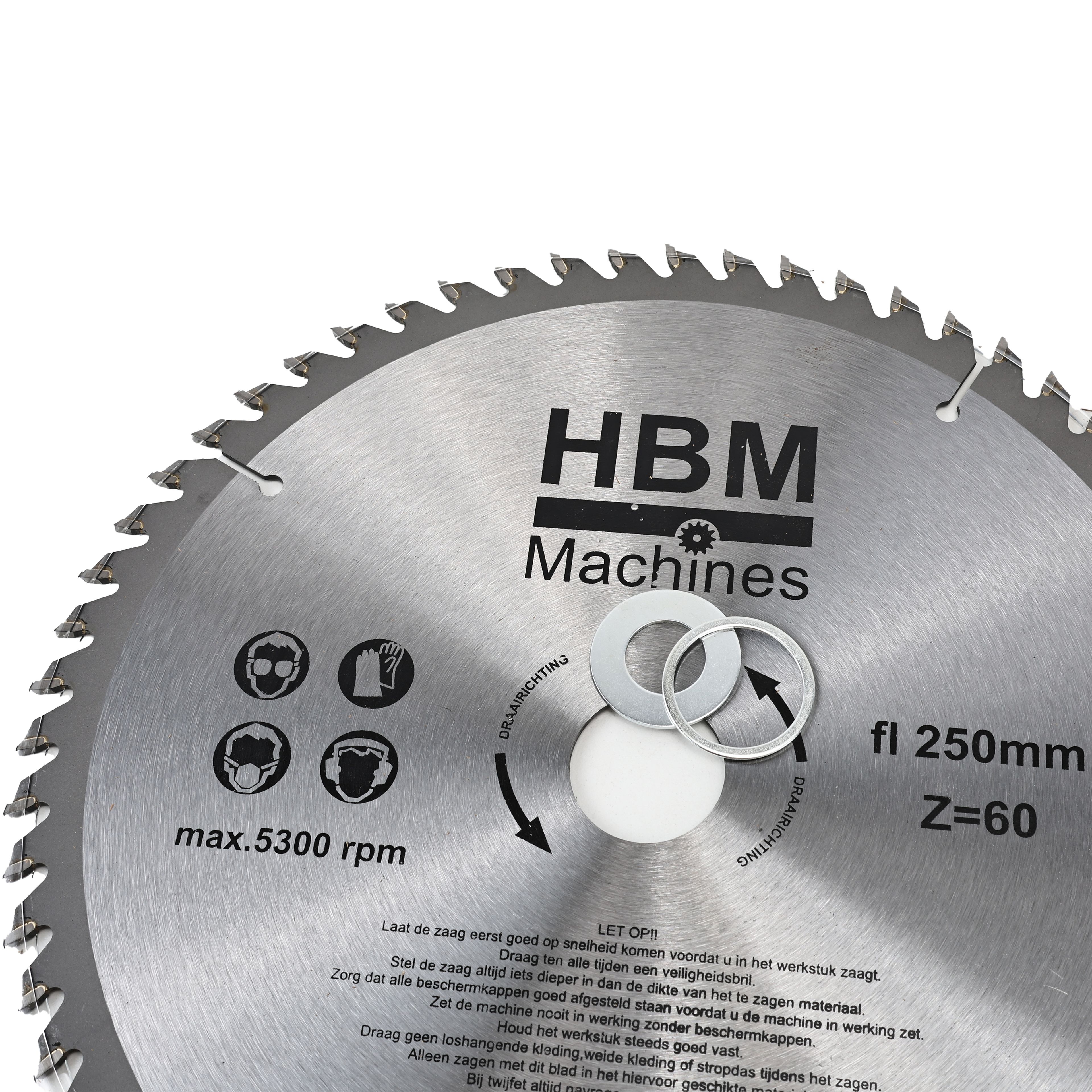 HBM HM Cirkelzaagbladen 250mm voor Hout 60 Tanden Image 2