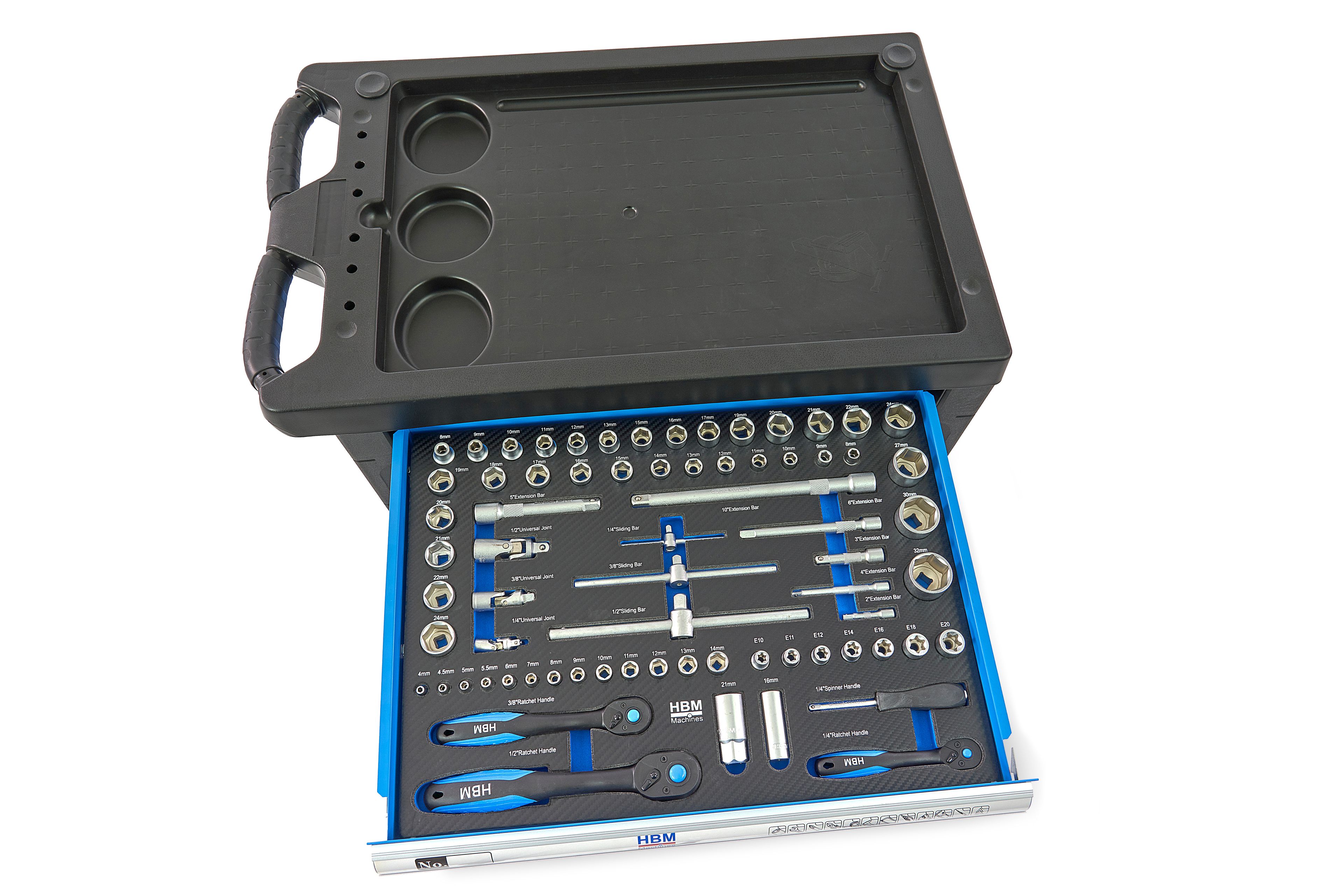 HBM servante à outils garnie 196 pièces, bleu Image 7