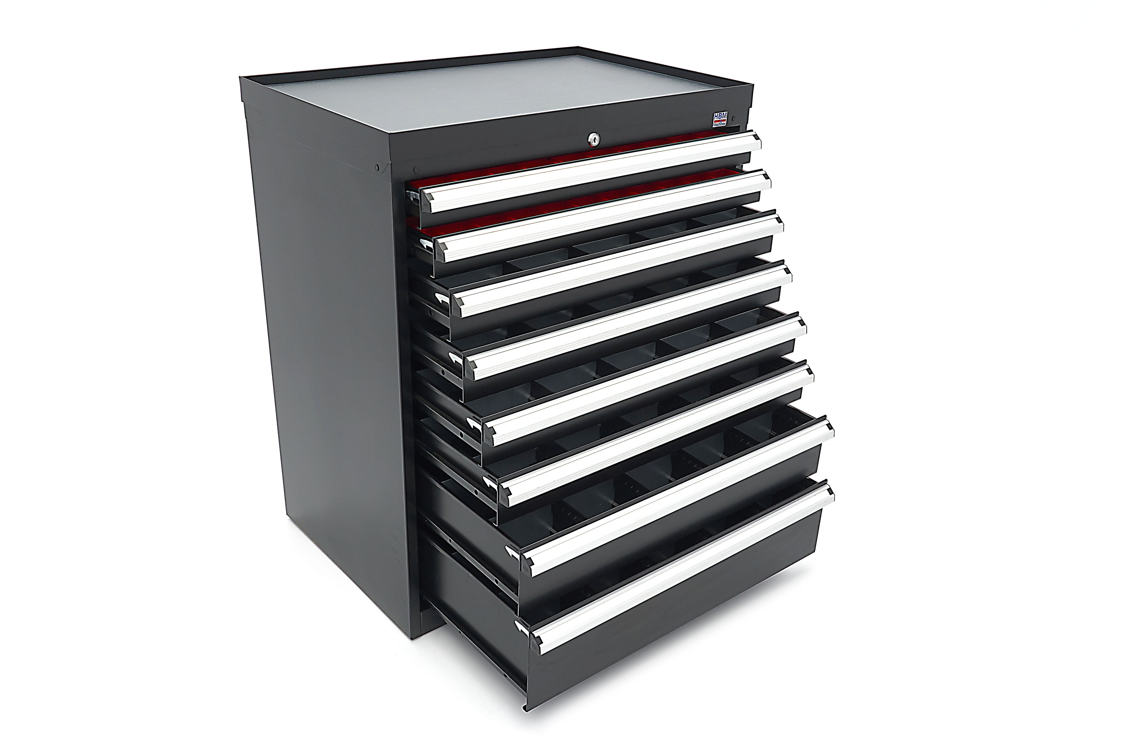 HBM Profi-Werkzeugschrank mit 8 Schubladen / Schubladenschrank, 88 × 58 × 100 cm, schwarz Image 5