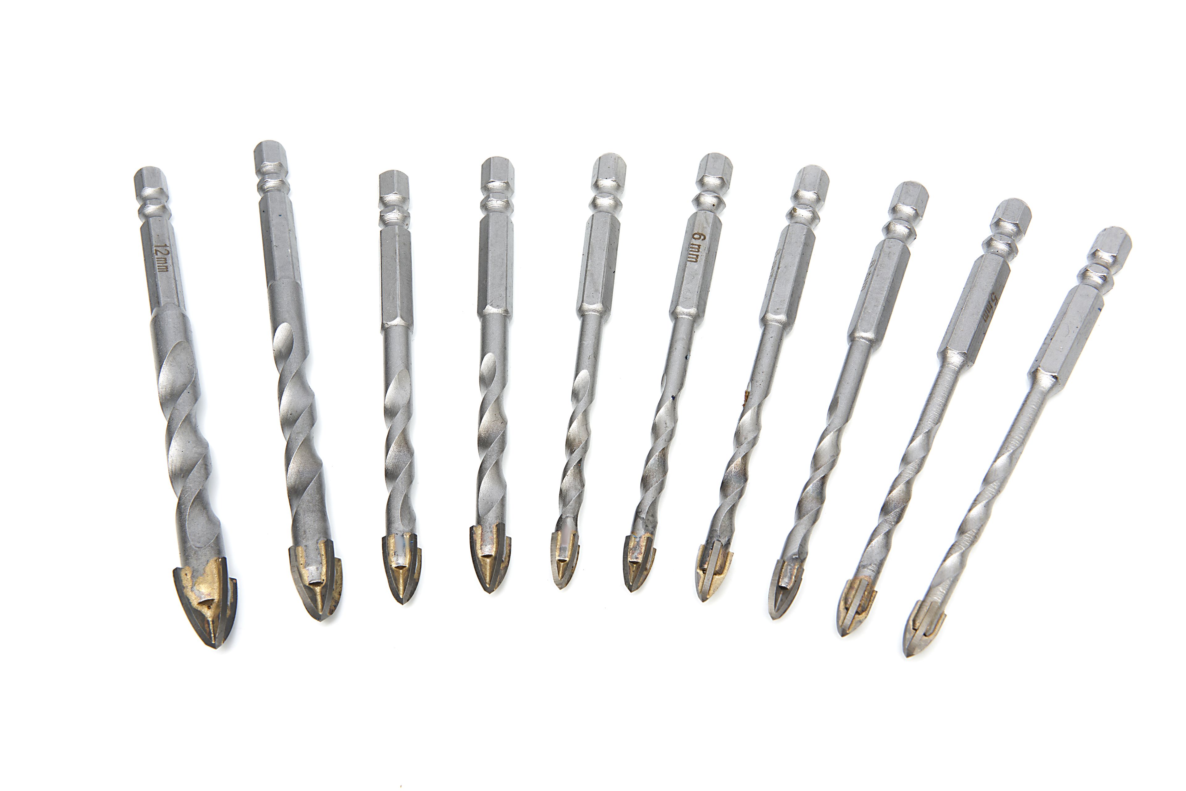 HBM Jeu de forets pour carreaux et verre 10 pièces Image 2