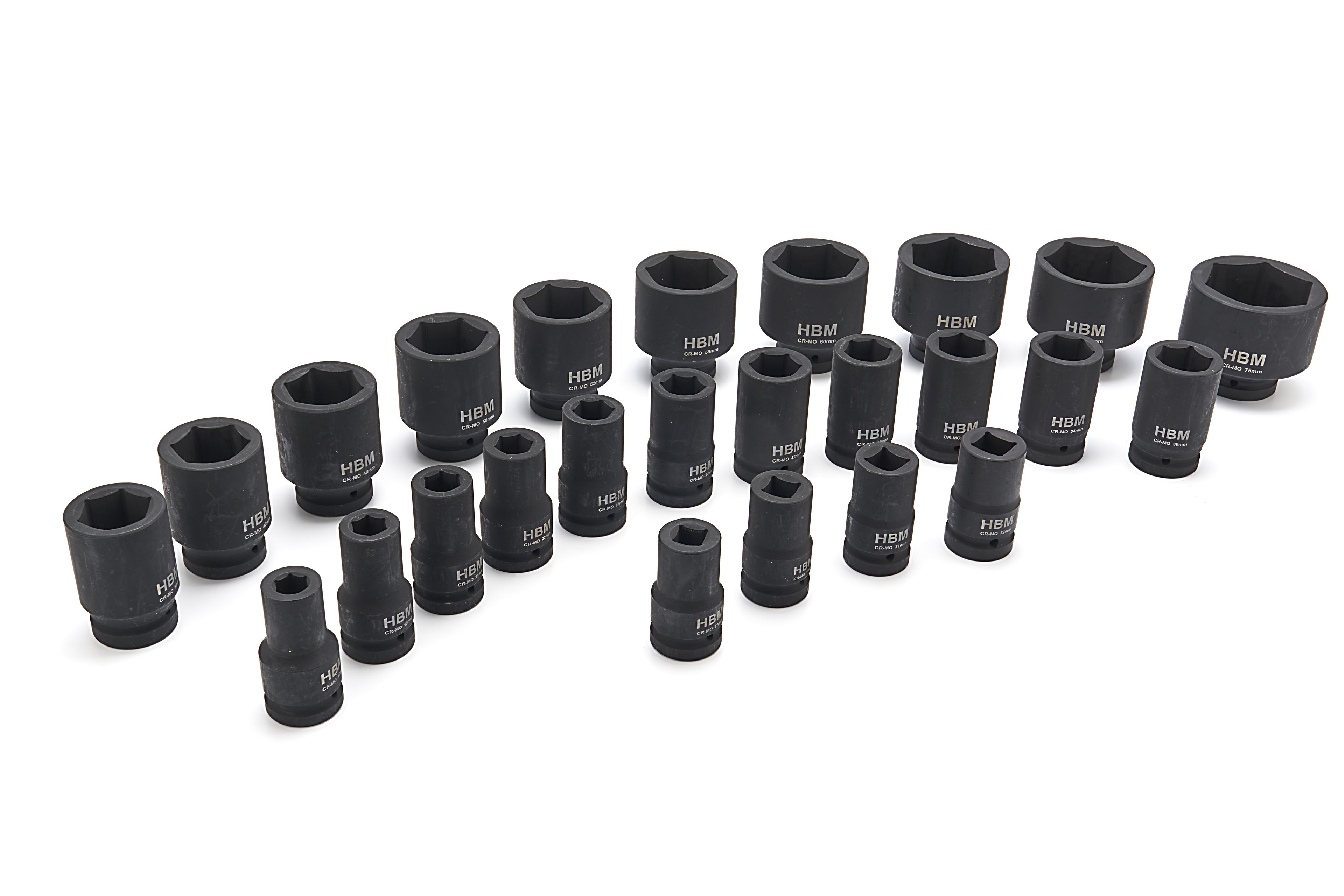 HBM krachtdoppenset zeskant 1 inch, 17 - 75 mm, 25-delig Image 5