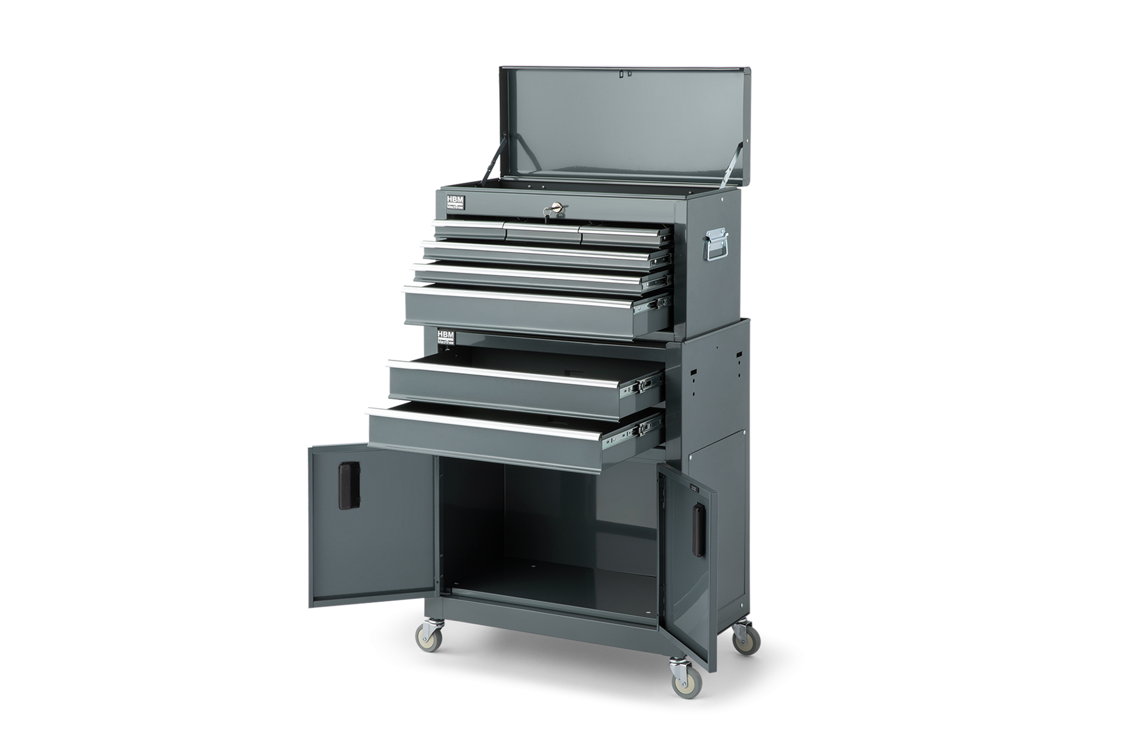 HBM carrello porta attrezzi con armadio superiore, grigio, modello 2 Image 4