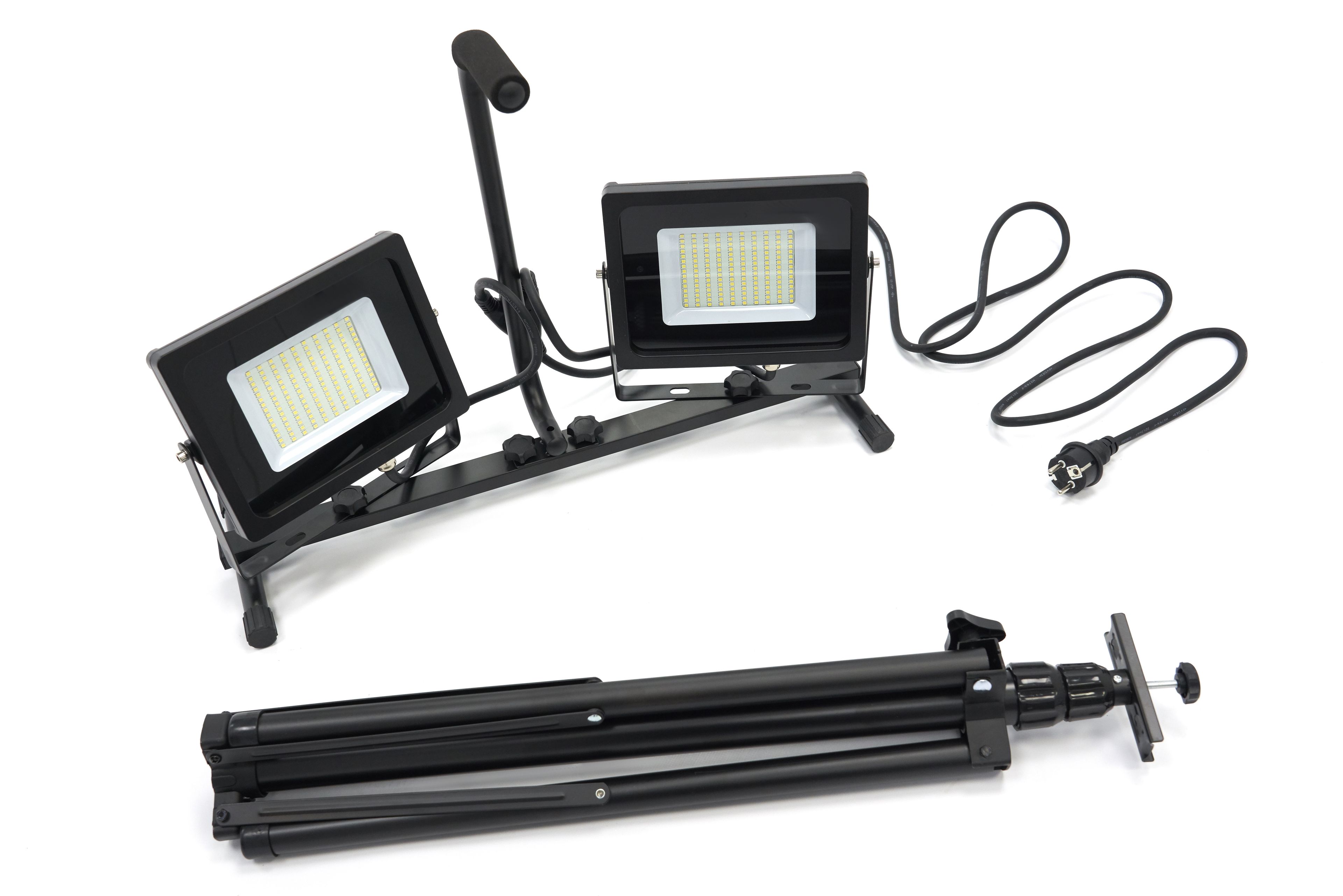 Lámpara de construcción LED doble HBM 2 x 50 vatios – 2 x 4000 lúmenes con trípode Image 7