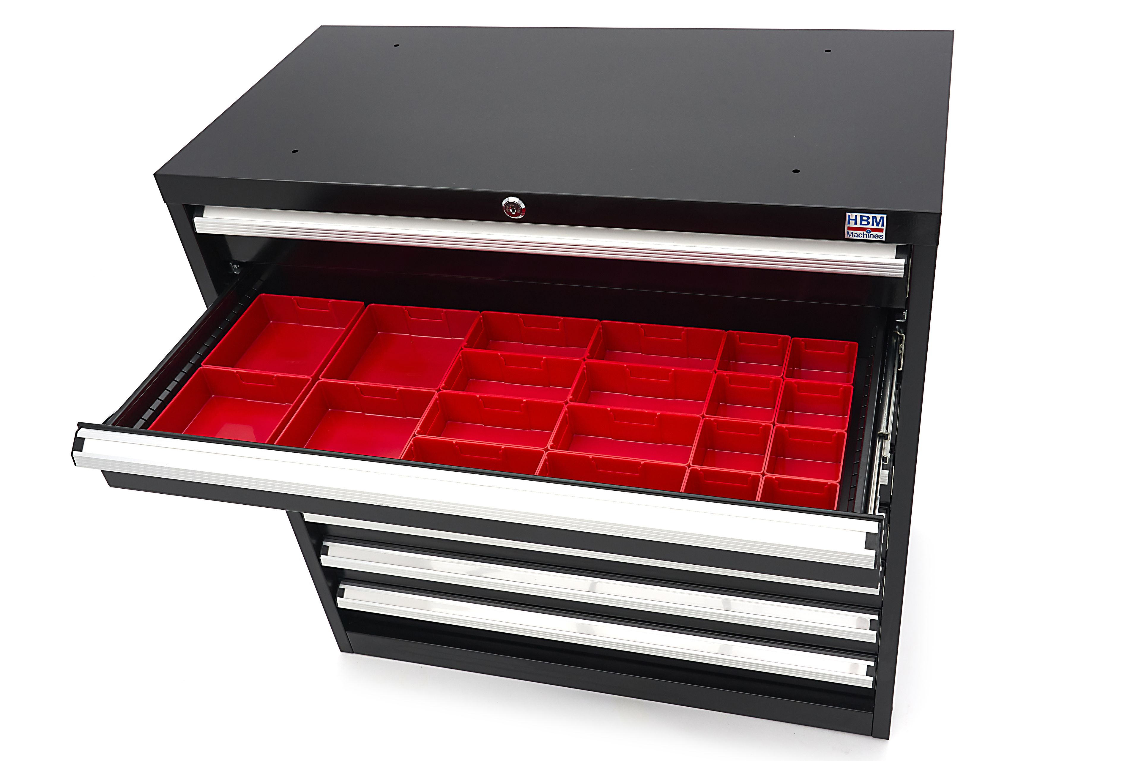 HBM 8 Schubladenschrank / Profi-Werkzeugschrank 90 x 45 x 90 cm schwarz Image 11