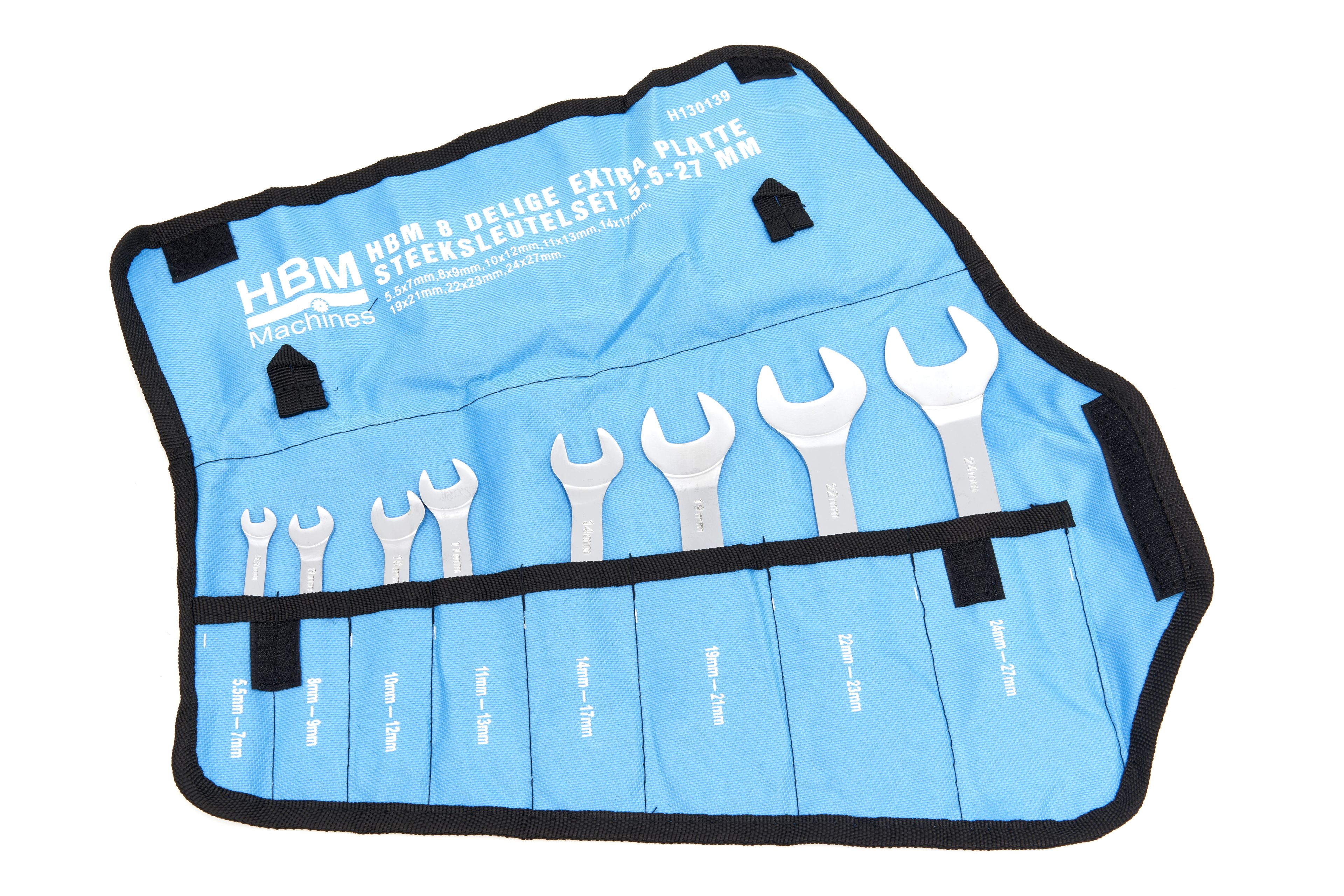 HBM 8 Delige Extra Platte Steeksleutelset 5.5 – 27 mm Image 4