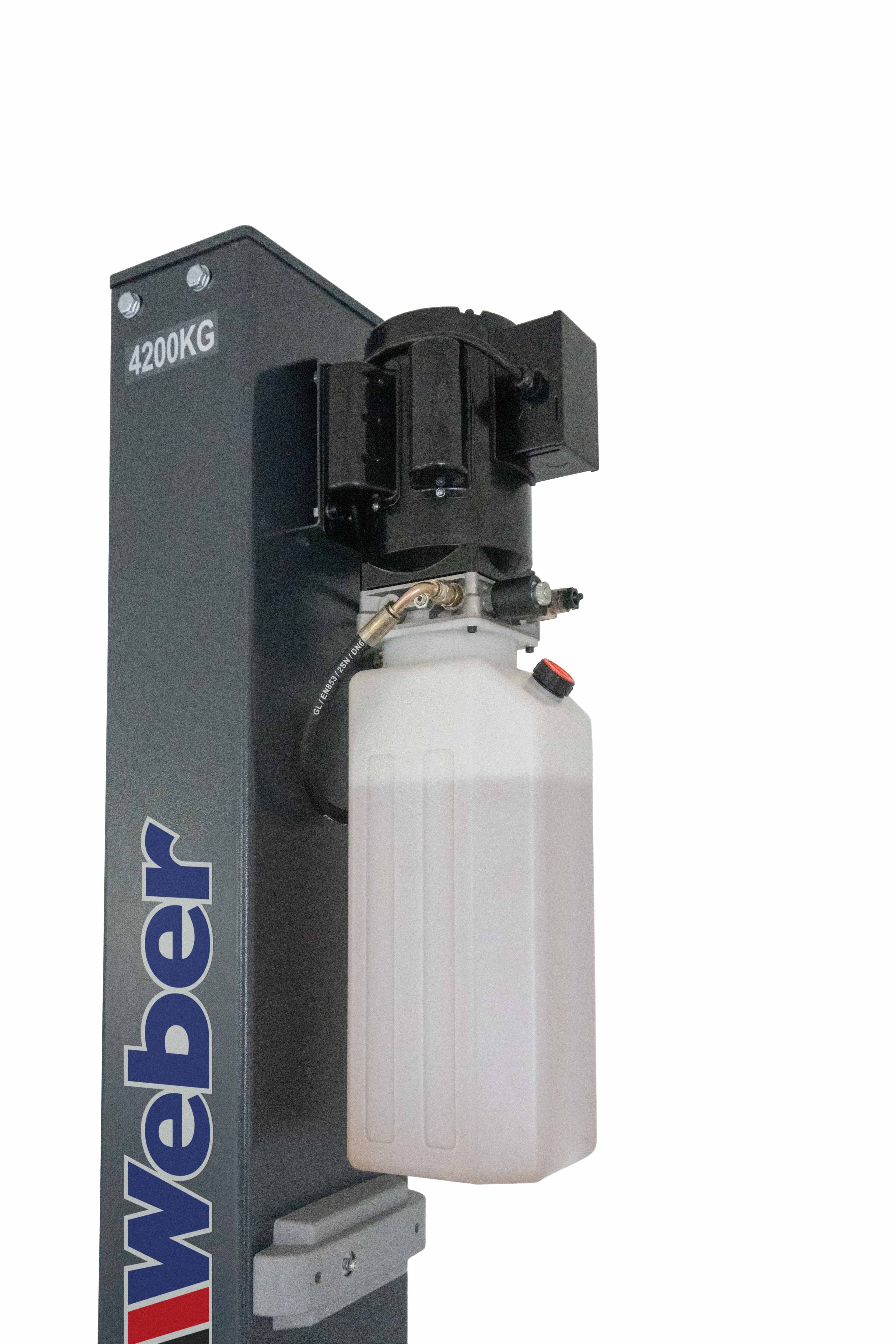 Weber professionele 2 koloms hydraulische hefbrug 4,2 ton met elektronische ontgrendeling zwart Image 3