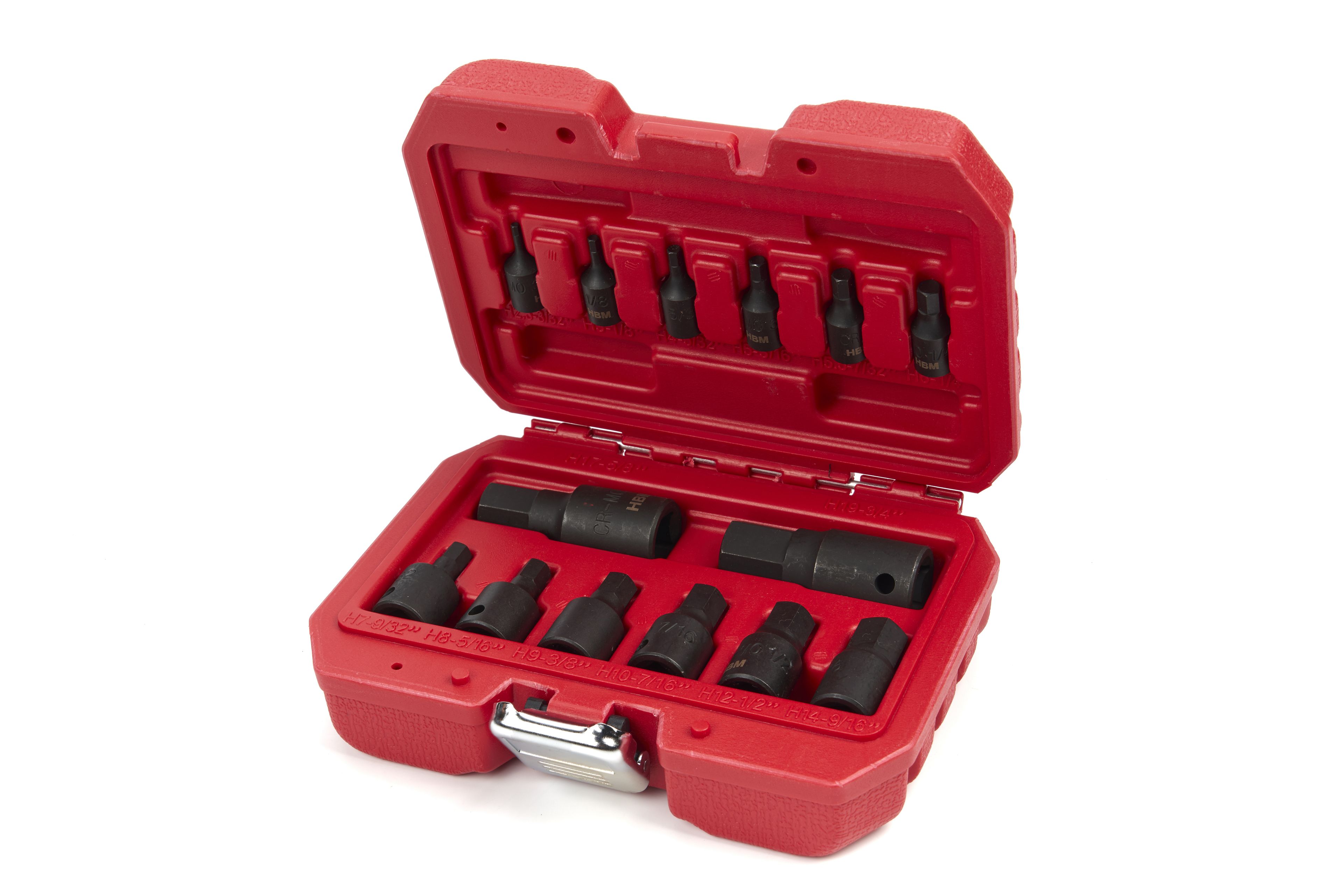 Set di chiavi a bussola esagonali HBM Kracht in pollici 14 pezzi