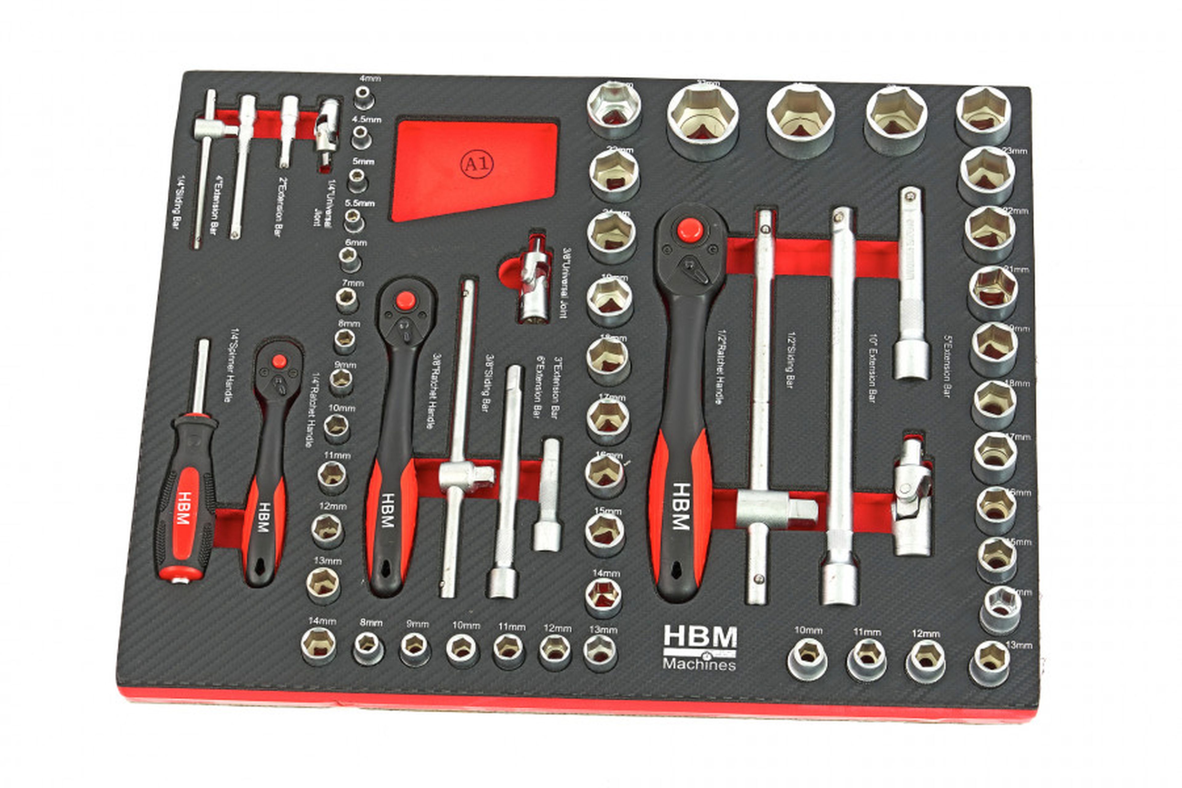 Carro de herramientas lleno HBM Premium con puerta - 154 piezas Image 5