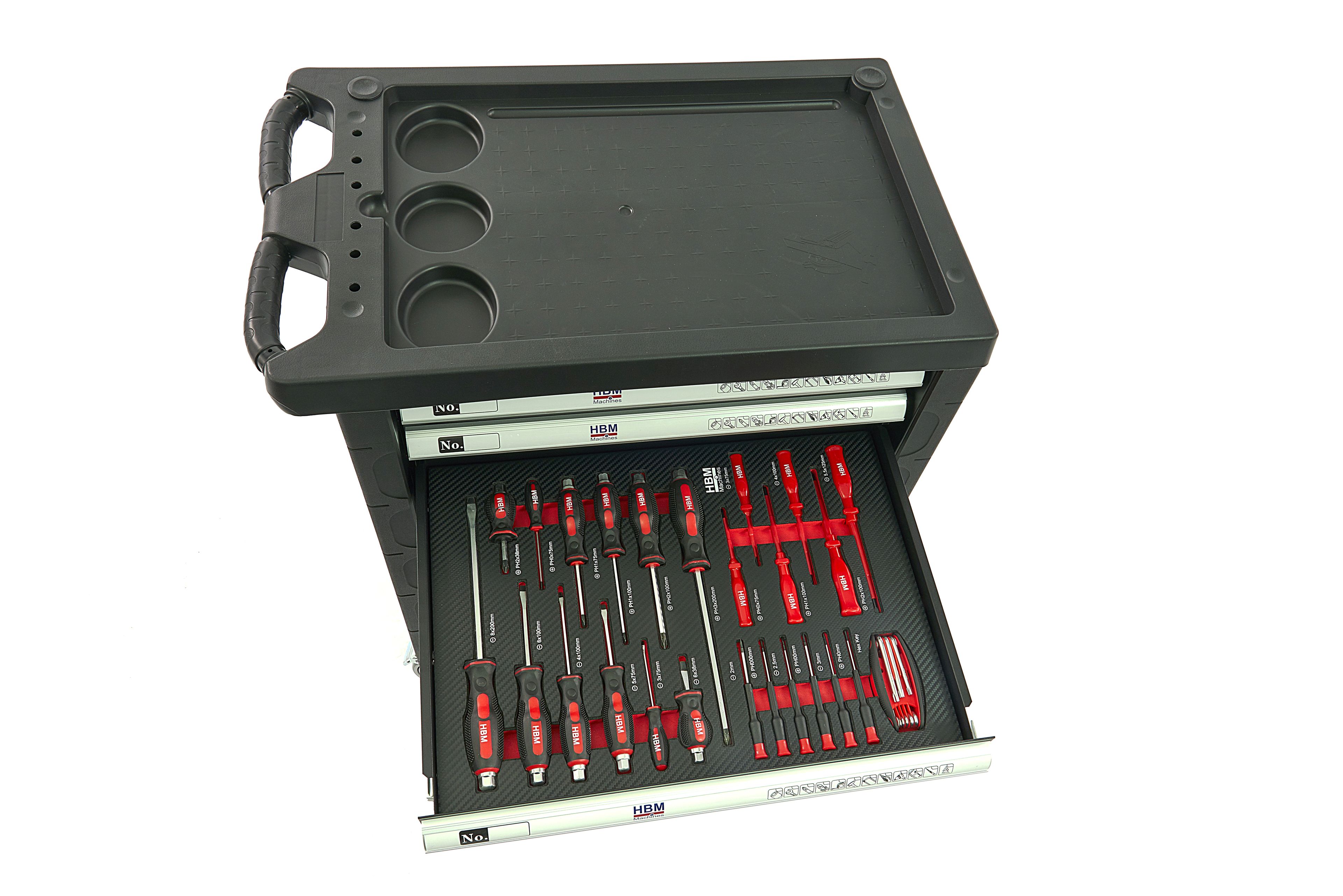 HBM gevulde gereedschapswagen 154-delig, zwart Image 10