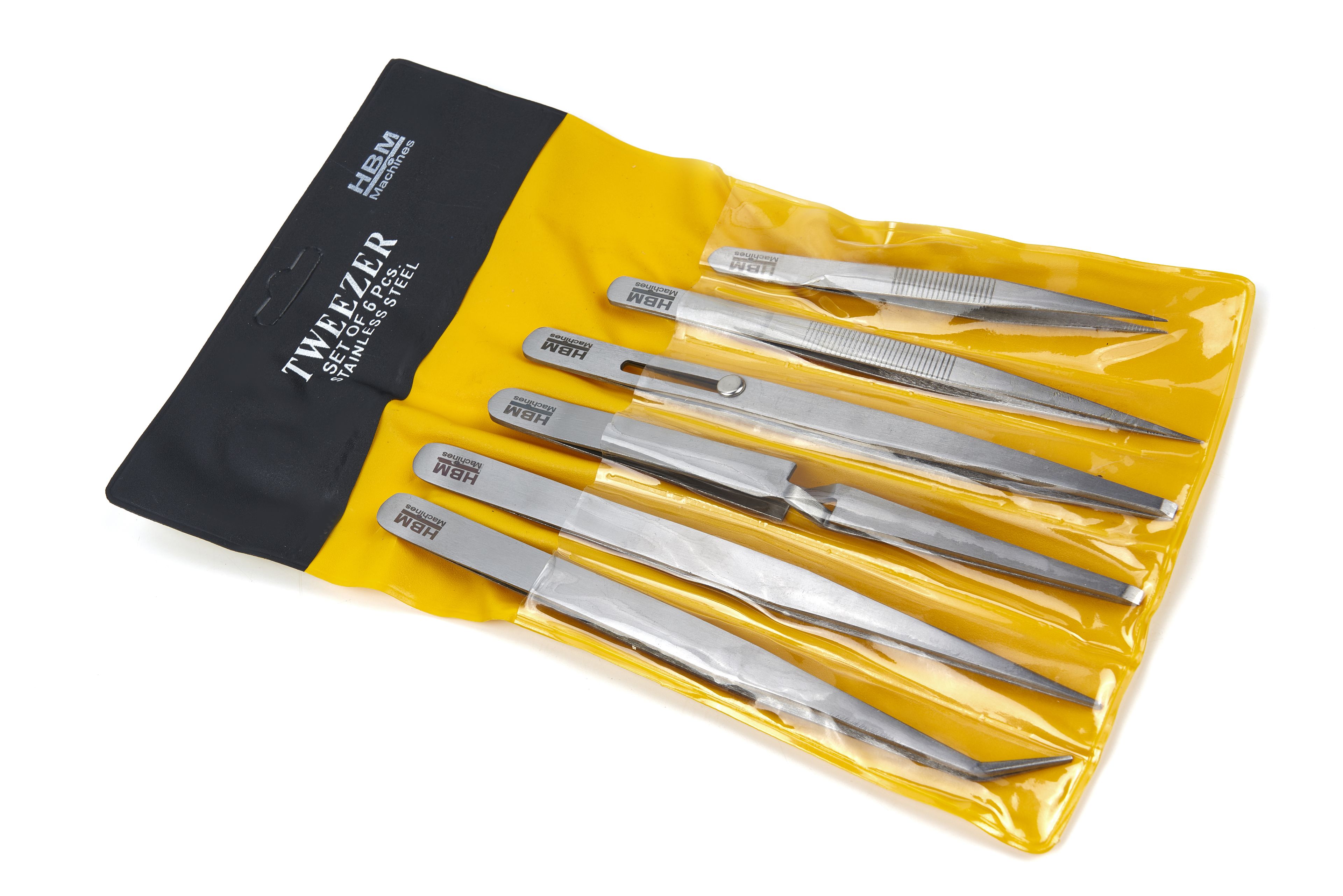 HBM 6 Delige RVS Pincet set Image 3