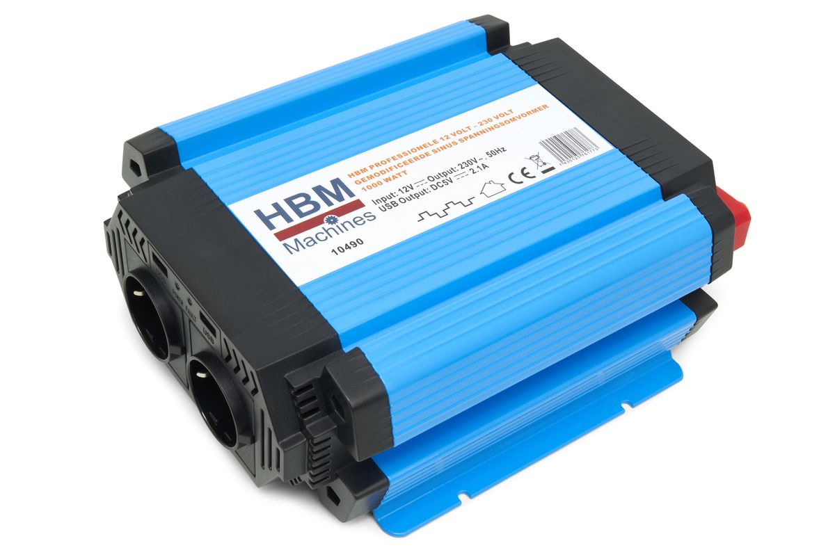 HBM Profesional 12 Volt – 230 Volt Inversor de Tensión de Seno Modificado 1000 Watt