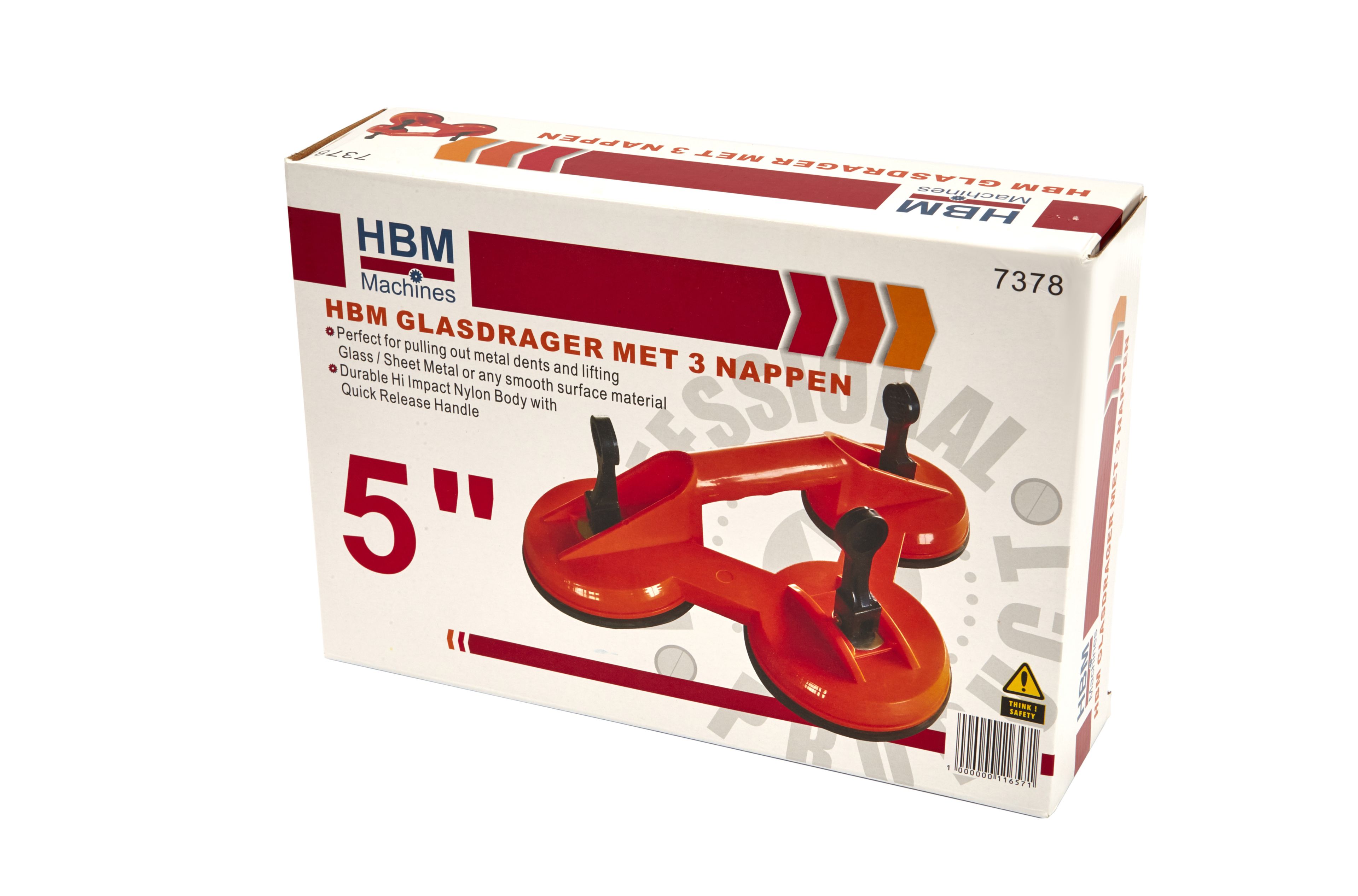 HBM Glasdrager / Zuignap met 3 koppen 80kg Image 4