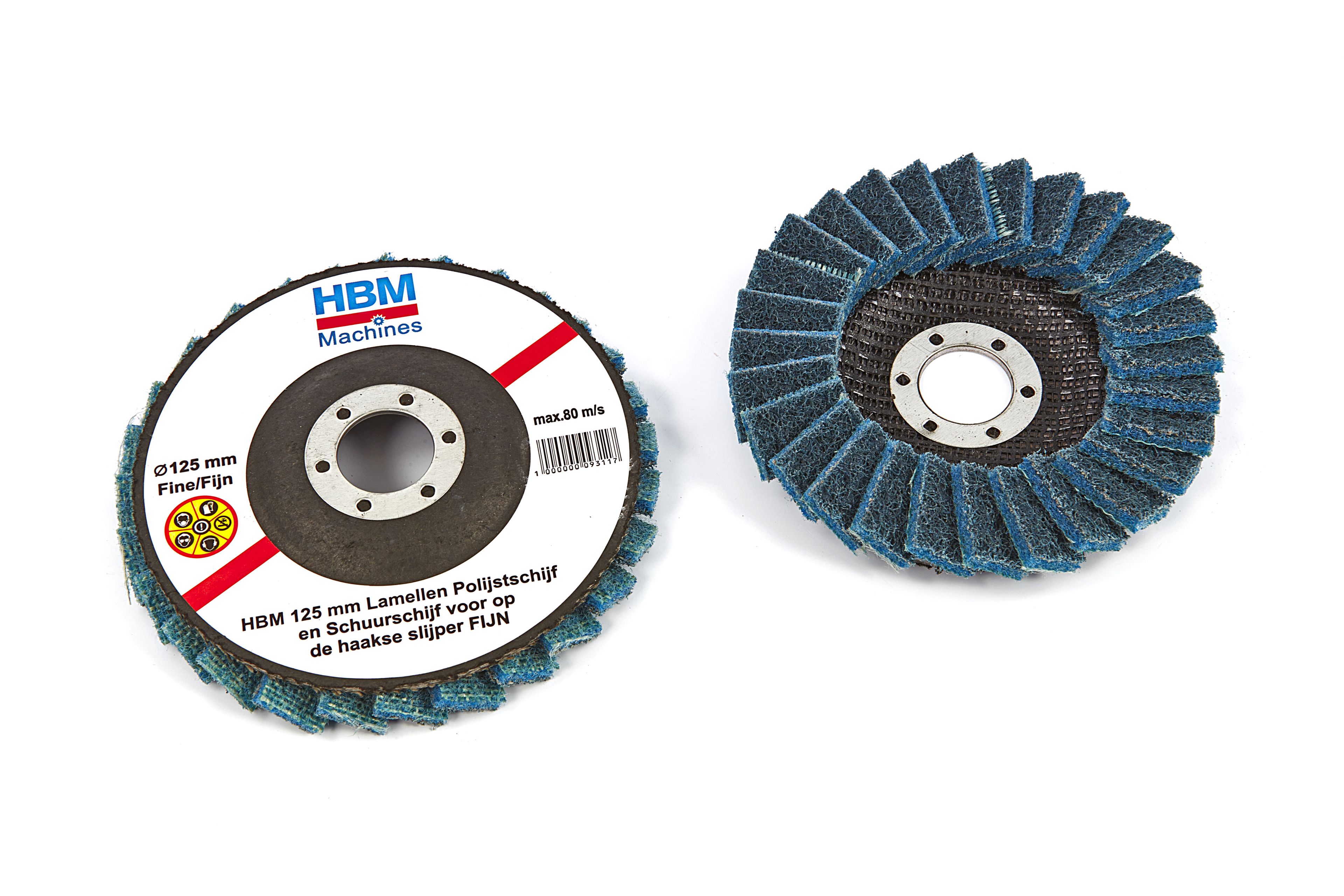 Disque à lamelles 125 mm HBM / Disque de polissage et de ponçage pour meuleuse d'angle FINE