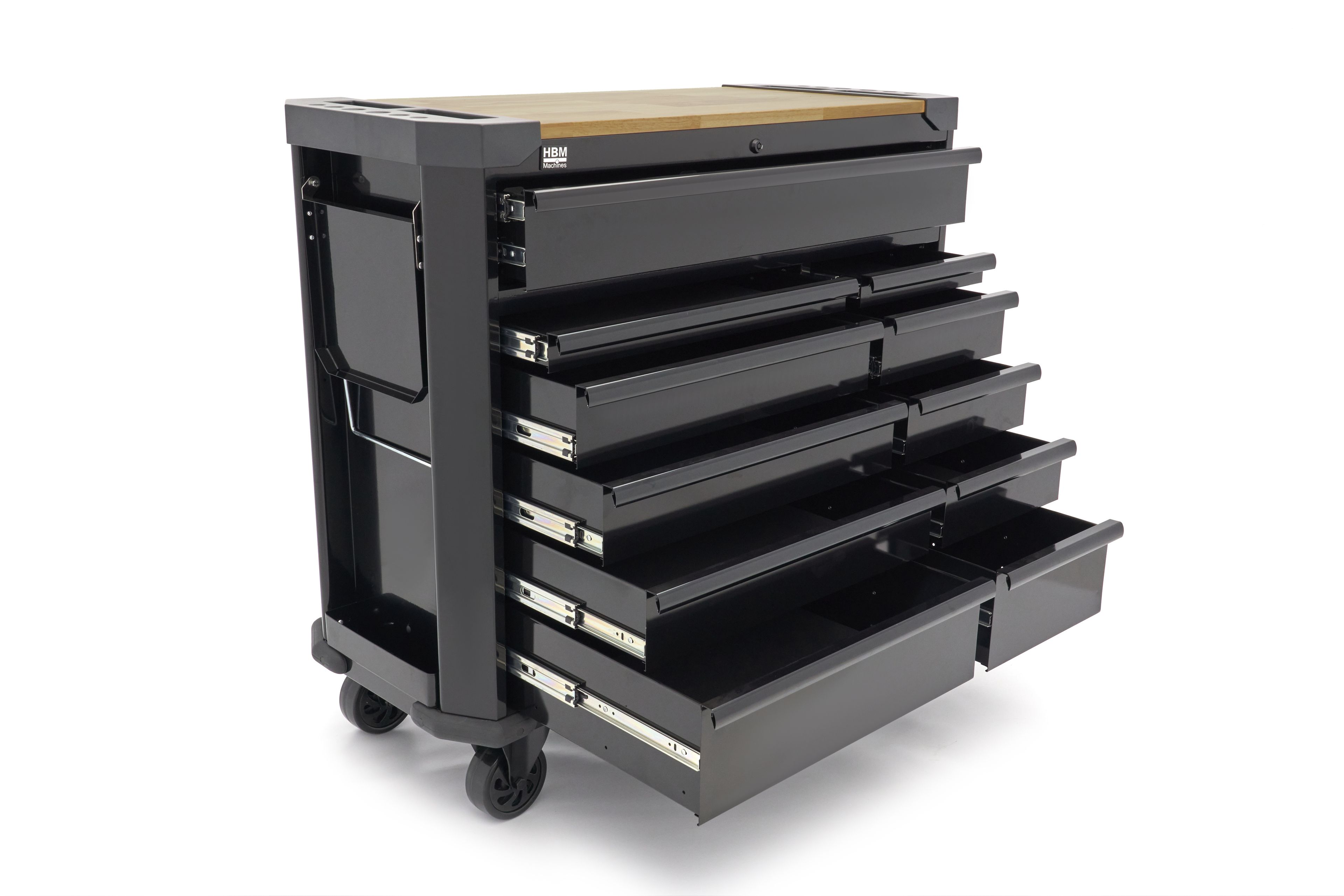 Carro de herramientas HBM de 11 cajones 109 cm negro Image 8