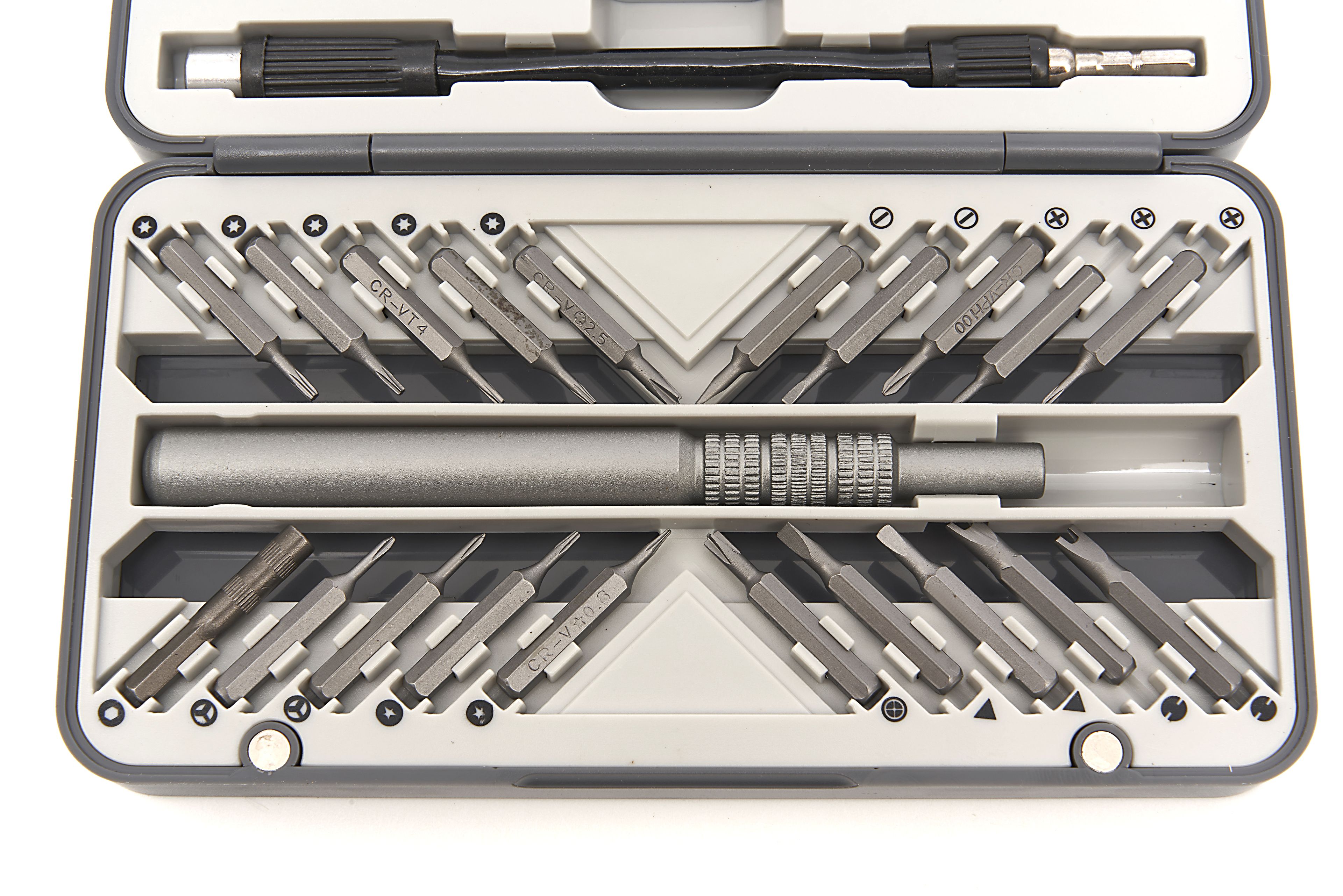 HBM 26 pièces tournevis de précision, jeu d'embouts avec extension flexible, 2 pinces à épiler Image 3