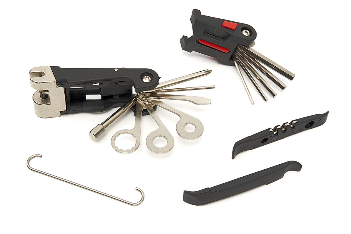 Kit de reparación de bicicletas HBM plegable de 19 piezas