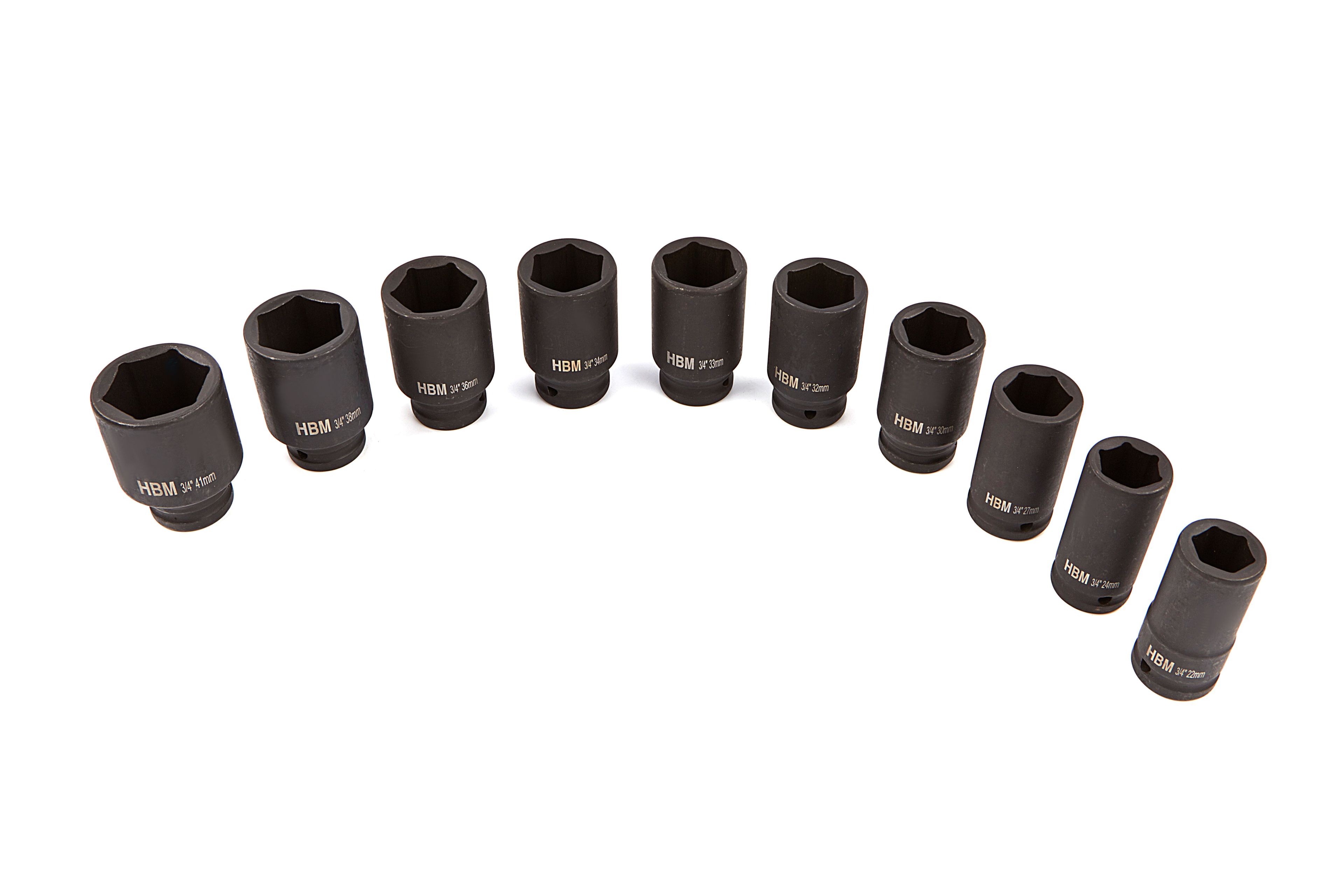 HBM Lot de 10 douilles électriques 3/4 inch de grande taille Image 4