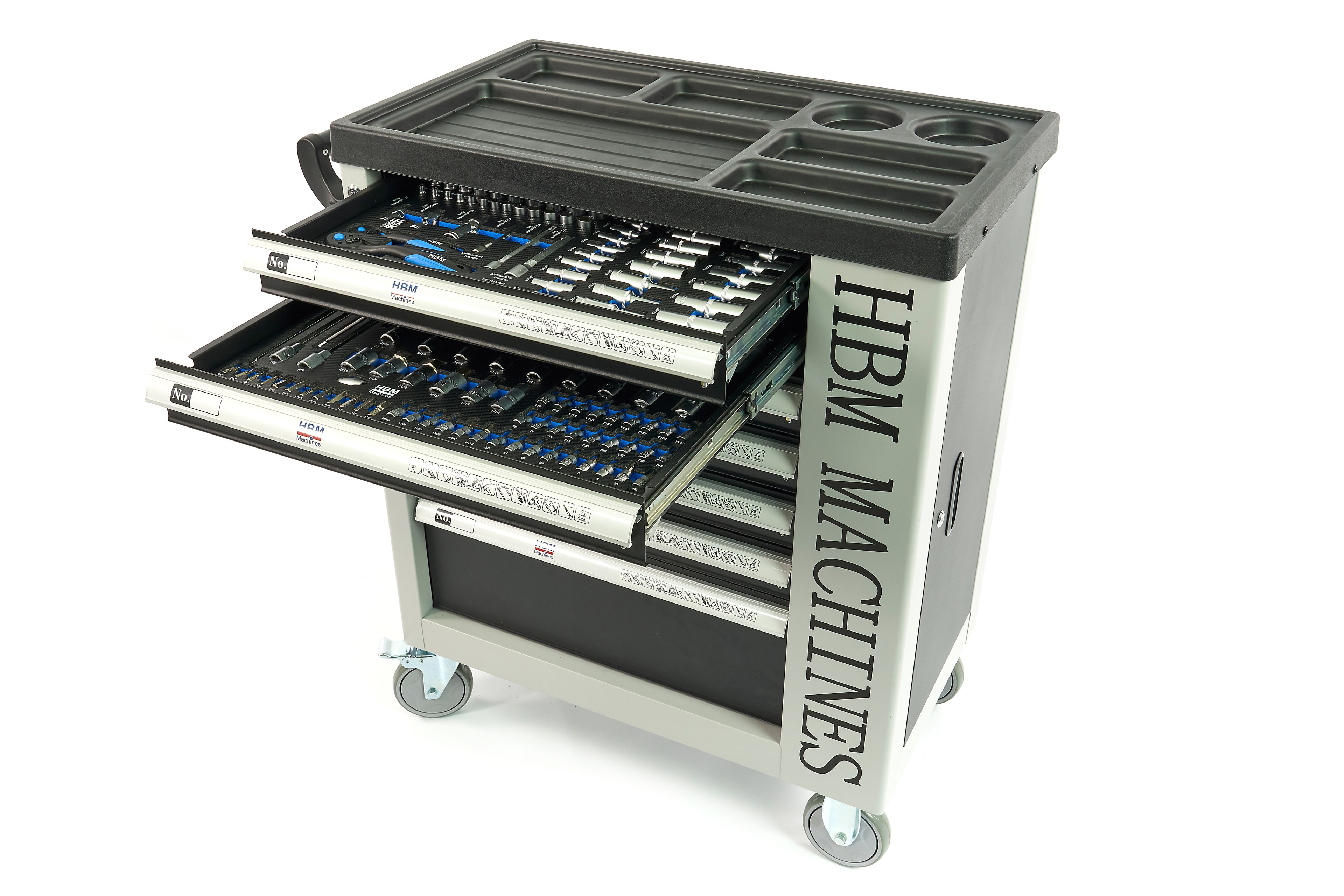 HBM gefüllter Werkstattwagen 245-teilig metrische Größen, schwarz Image 4