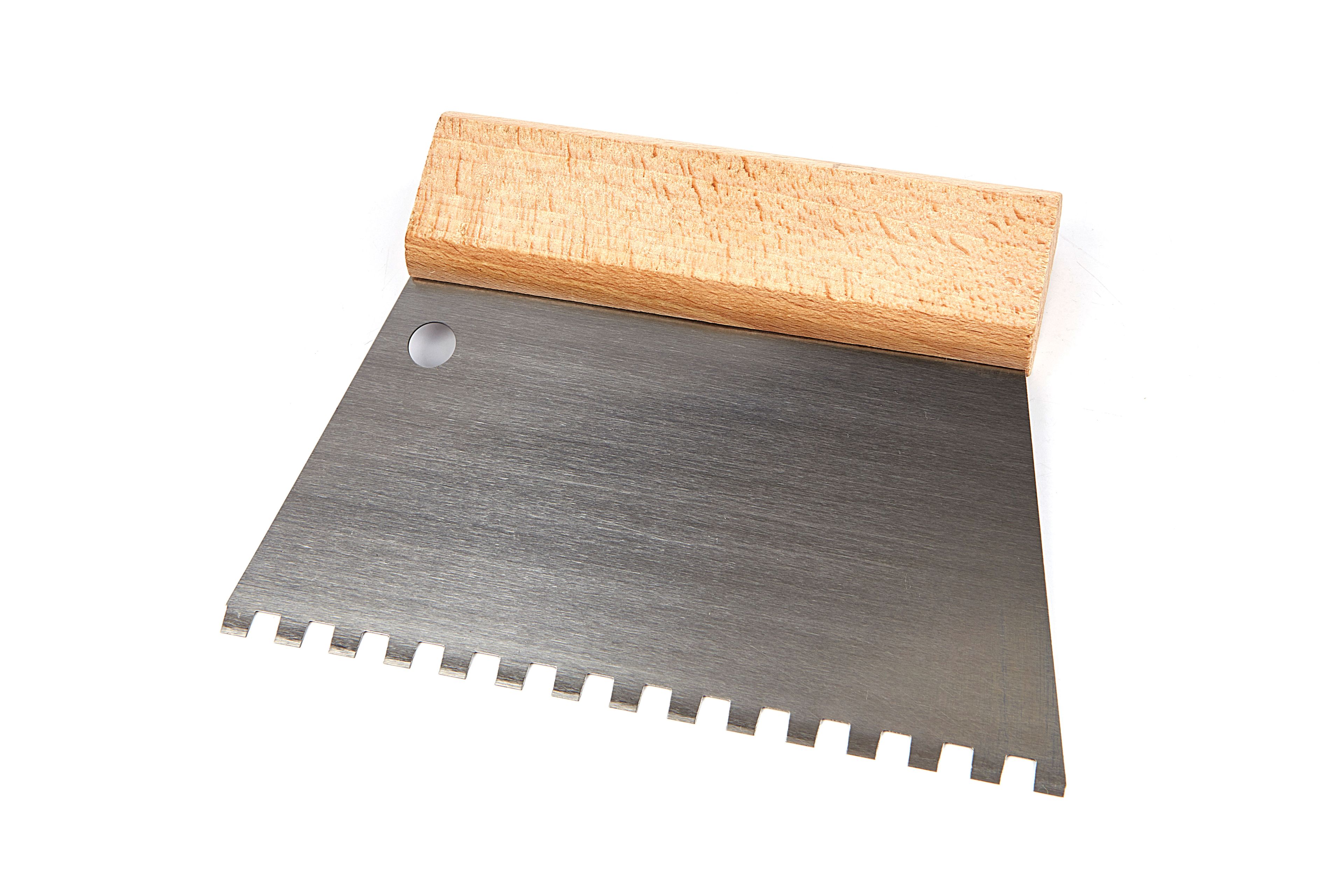 Kaufmann 180 m Leimkamm mit Holzgriff, Kleberspacht, Zahnspachtel, Leimspachtel 