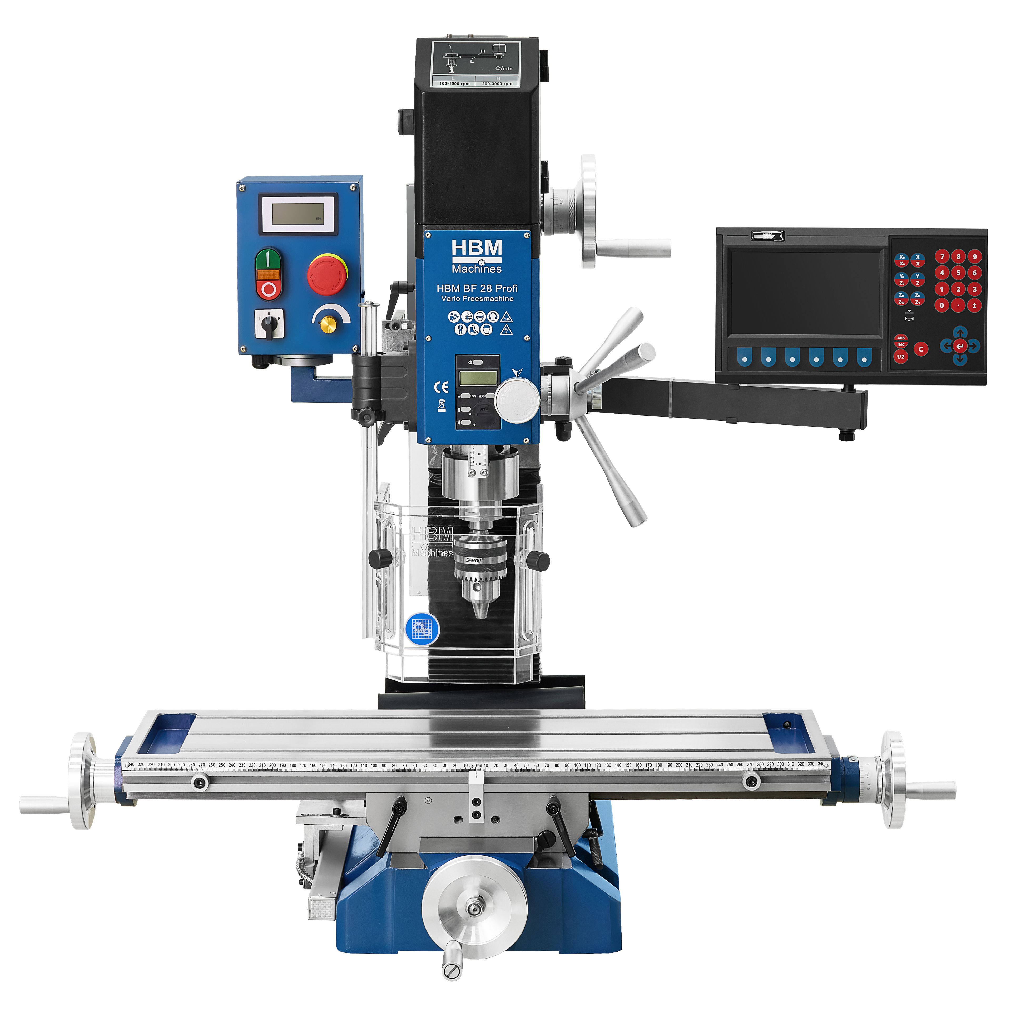 HBM freesmachine BF 28 profi vario digitale uitlezing Image 2